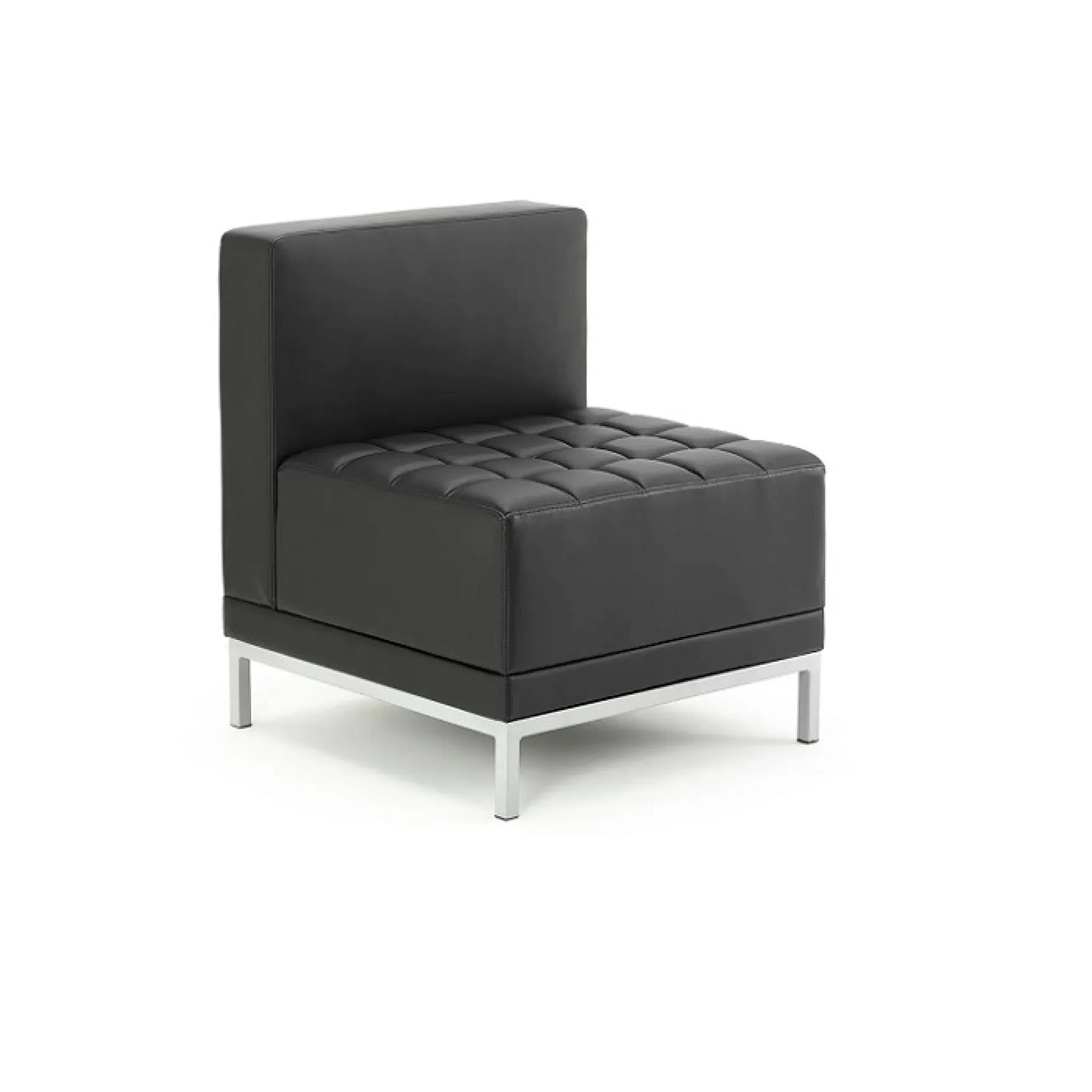 LOF Direct Dynamic Infinity Black Leather Modular Seating Single Seat