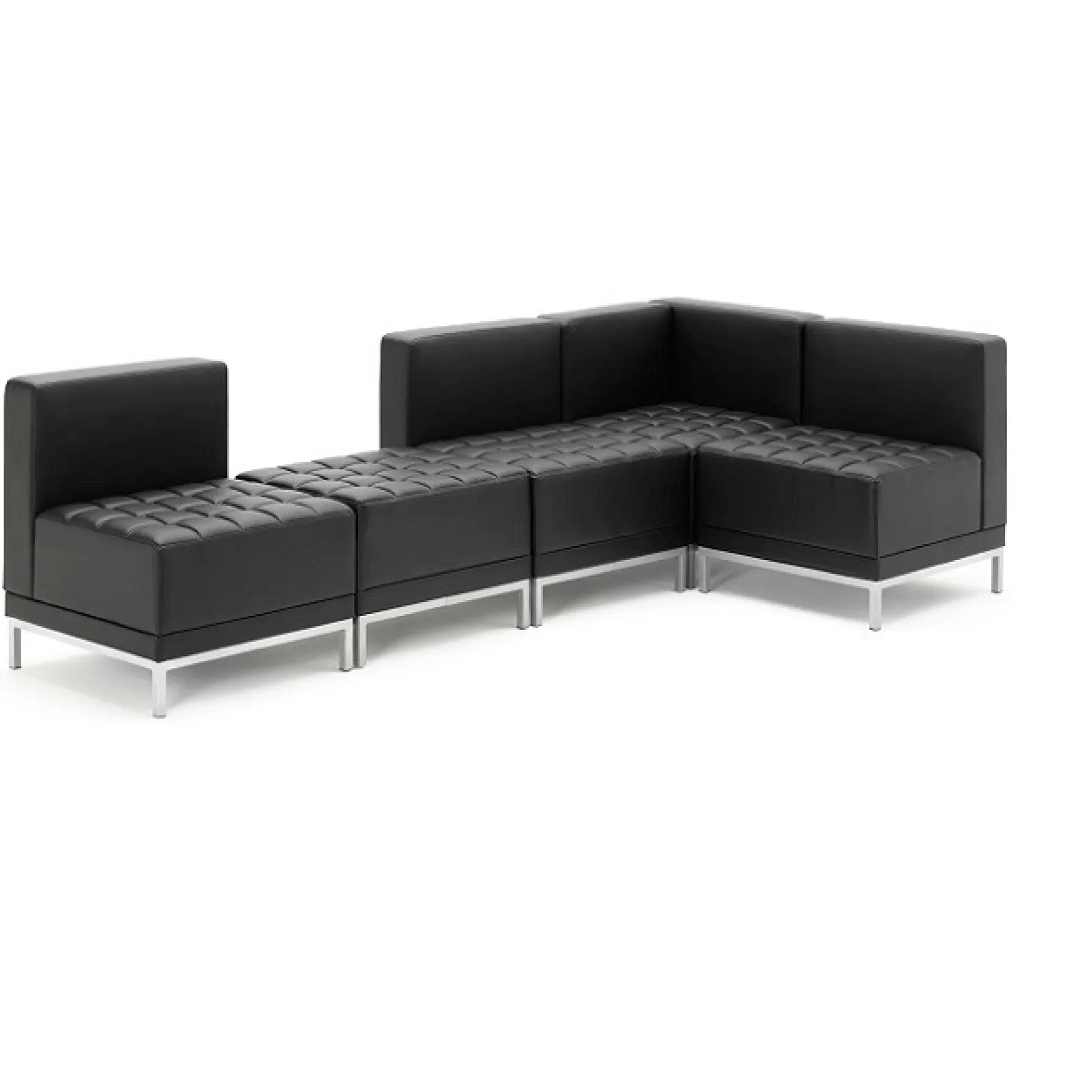 LOF Direct Dynamic Infinity Black Leather Modular Seating Corner 3