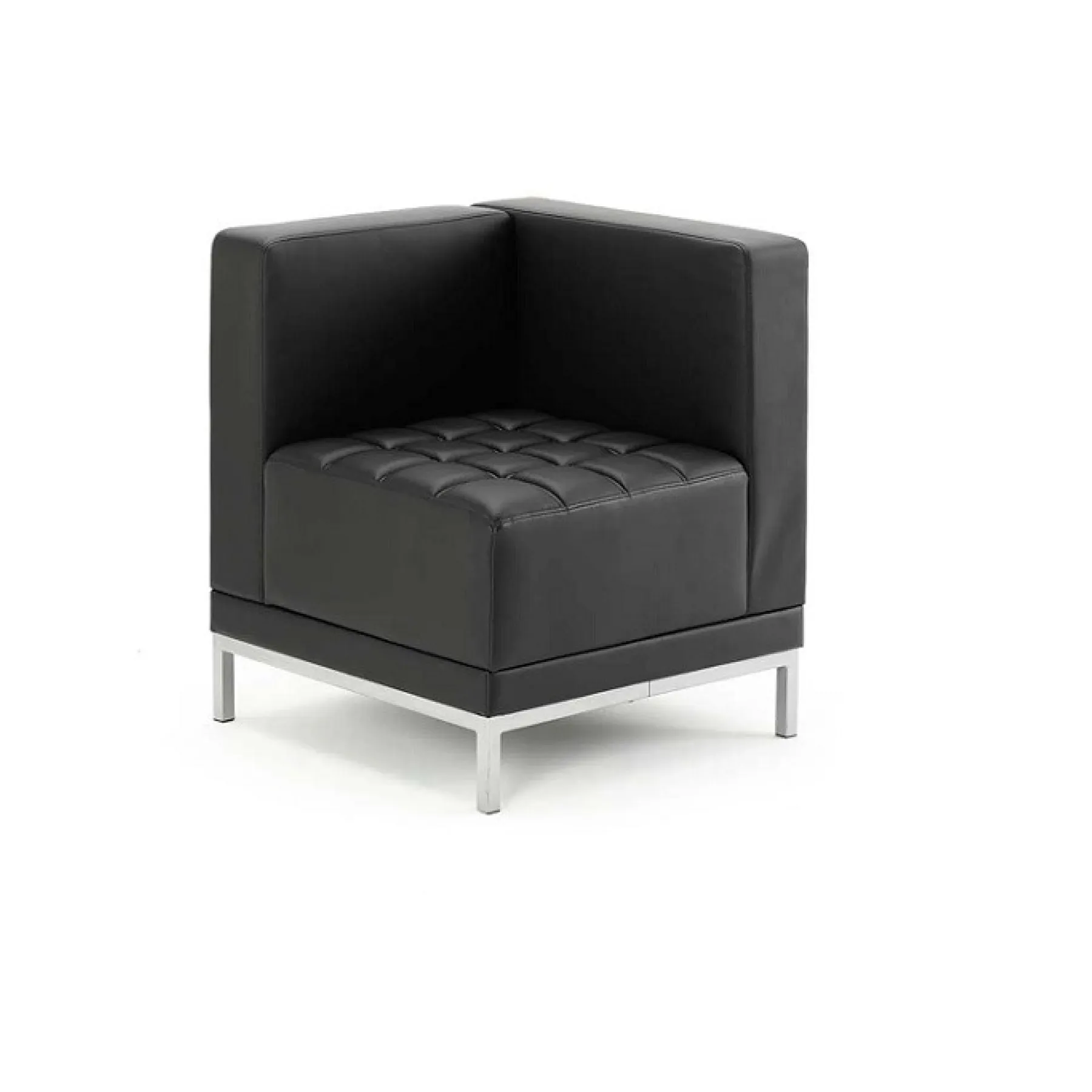 LOF Direct Dynamic Infinity Black Leather Modular Seating Corner
