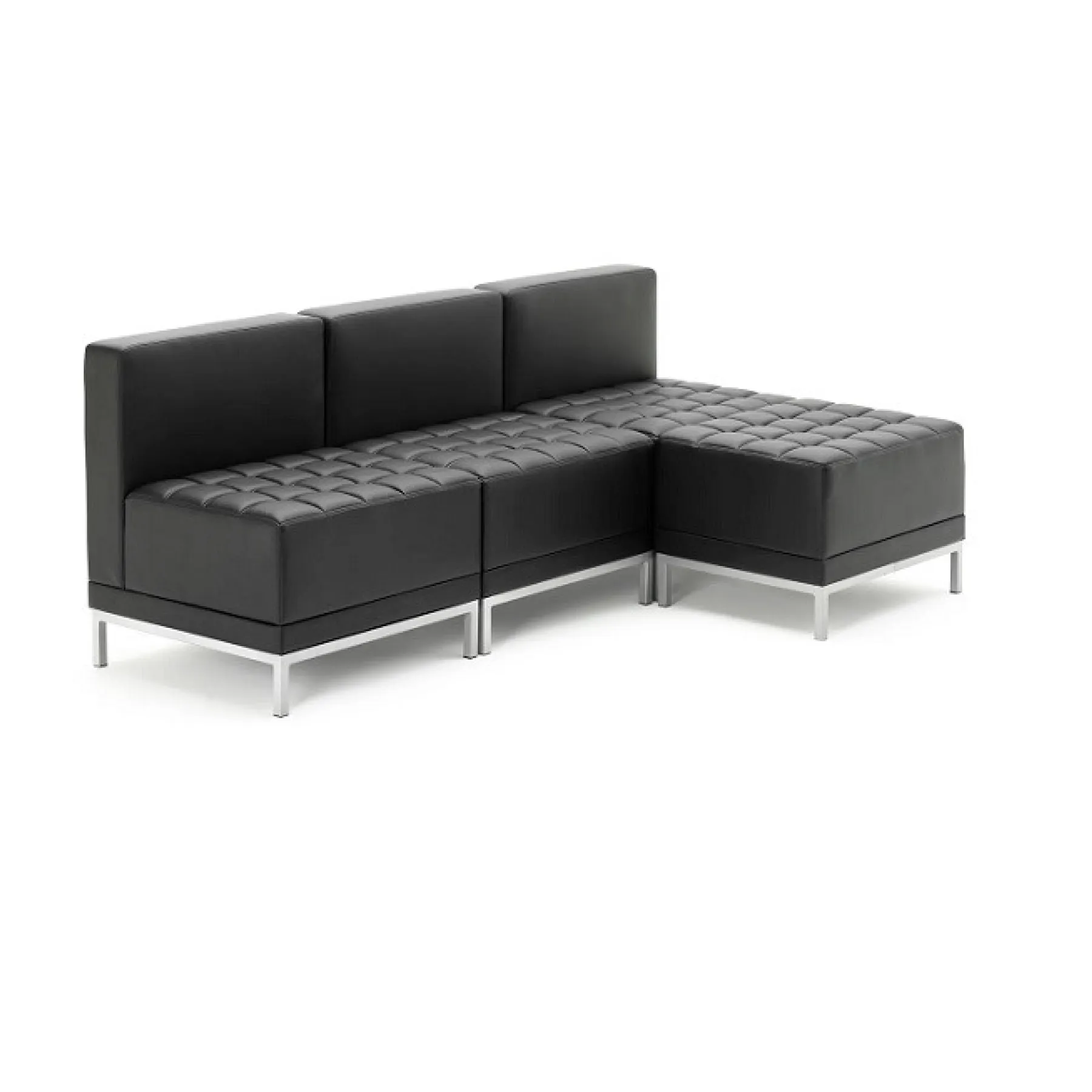 LOF Direct Dynamic Infinity Black Leather Modular Seating Set up