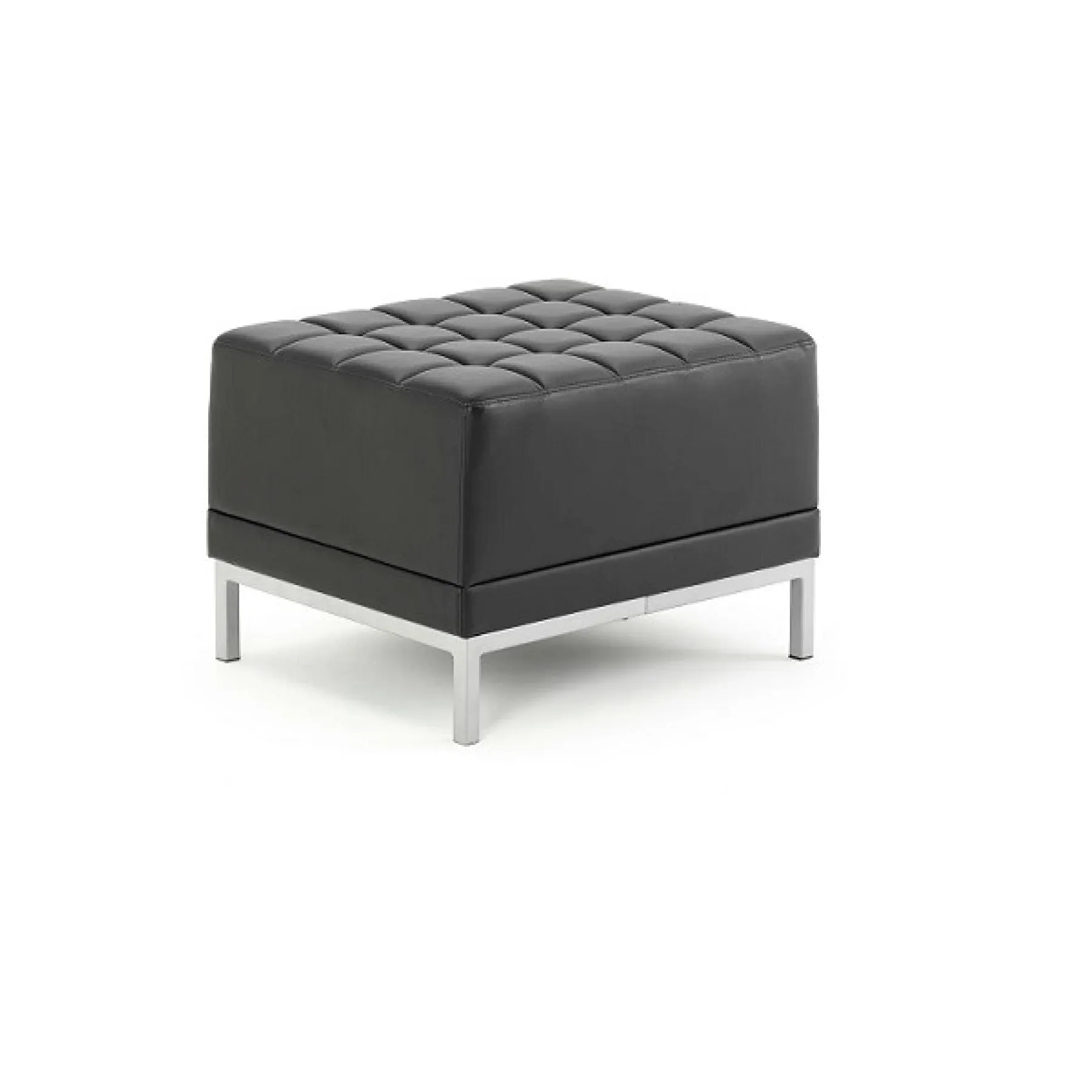 LOF Direct Dynamic Infinity Black Leather Modular Seating Cube Stool