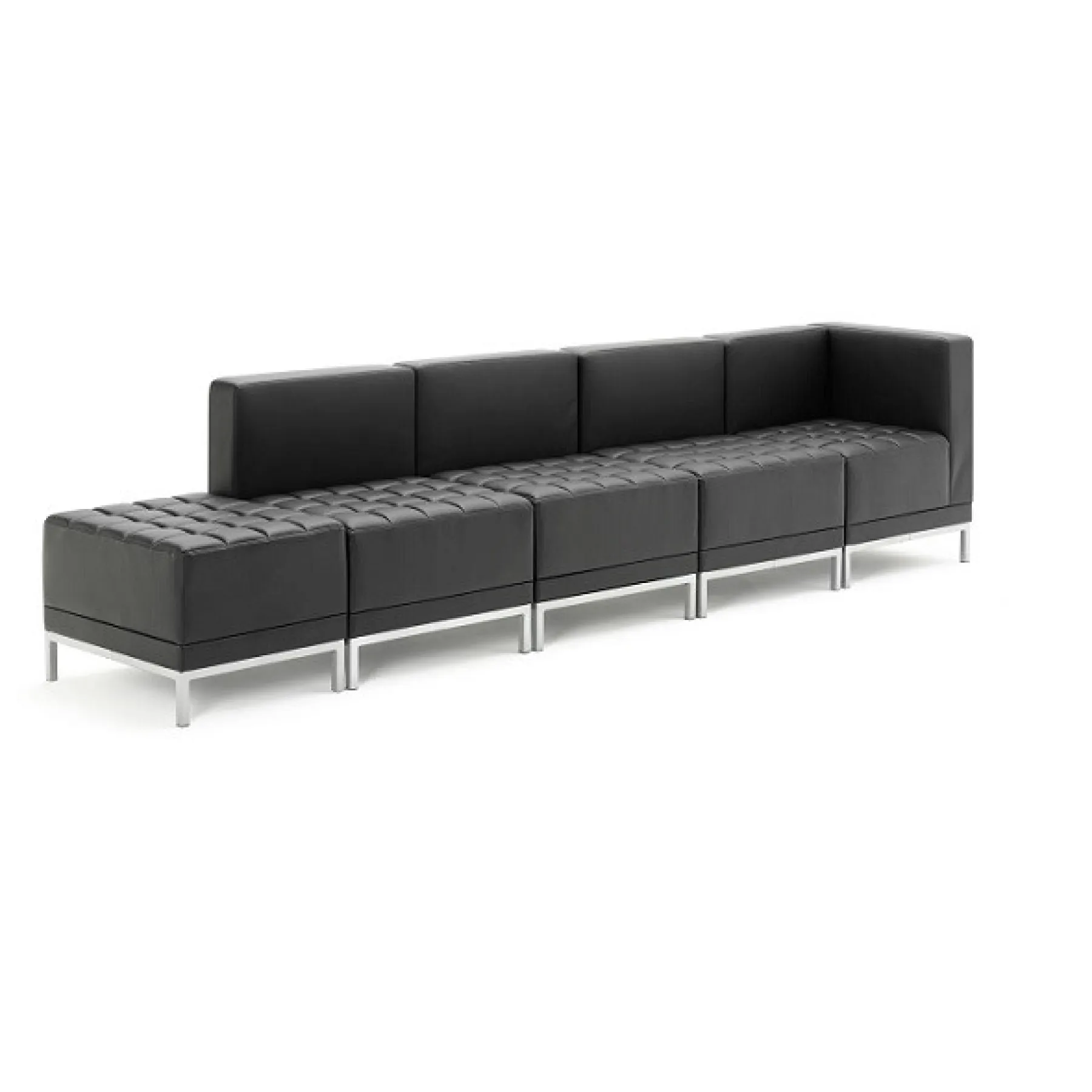 LOF Direct Dynamic Infinity Black Leather Modular Seating Roomset5