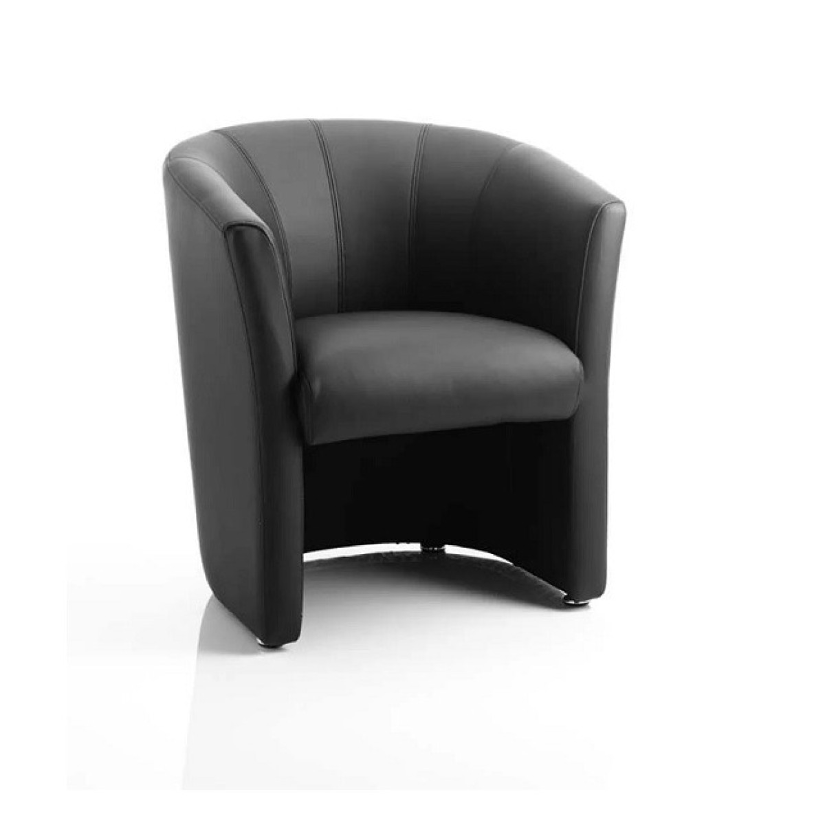Lof Direct Dynamic Neo Black Leather Single Tub Chair