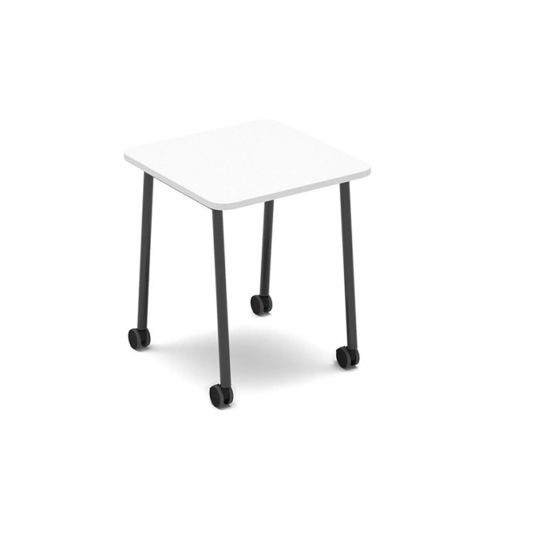 LOF Direct Show Agile Furniture Square Table On Wheels SHW DT07 WH