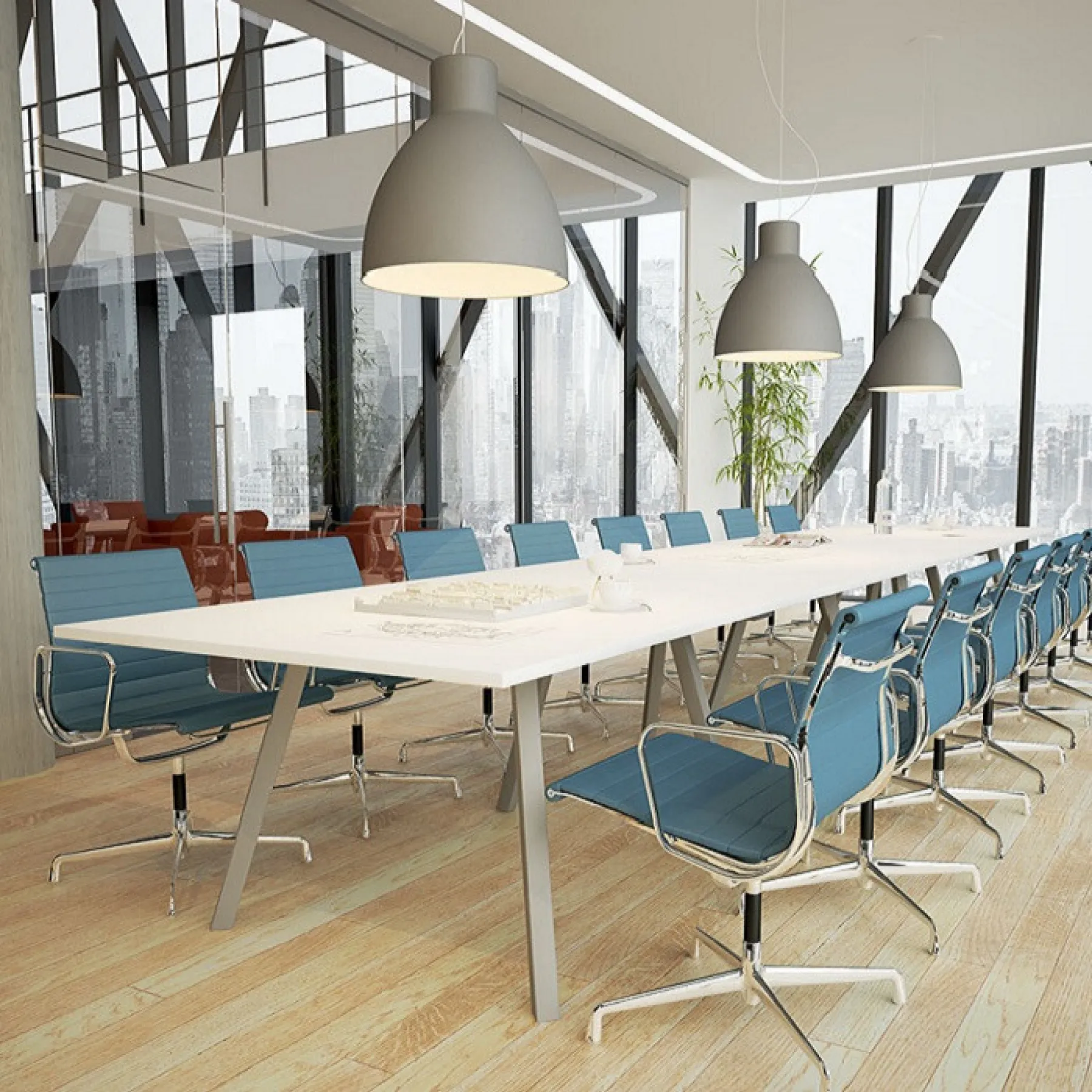 LOF Direct Hawk Maya Boardroom Table White