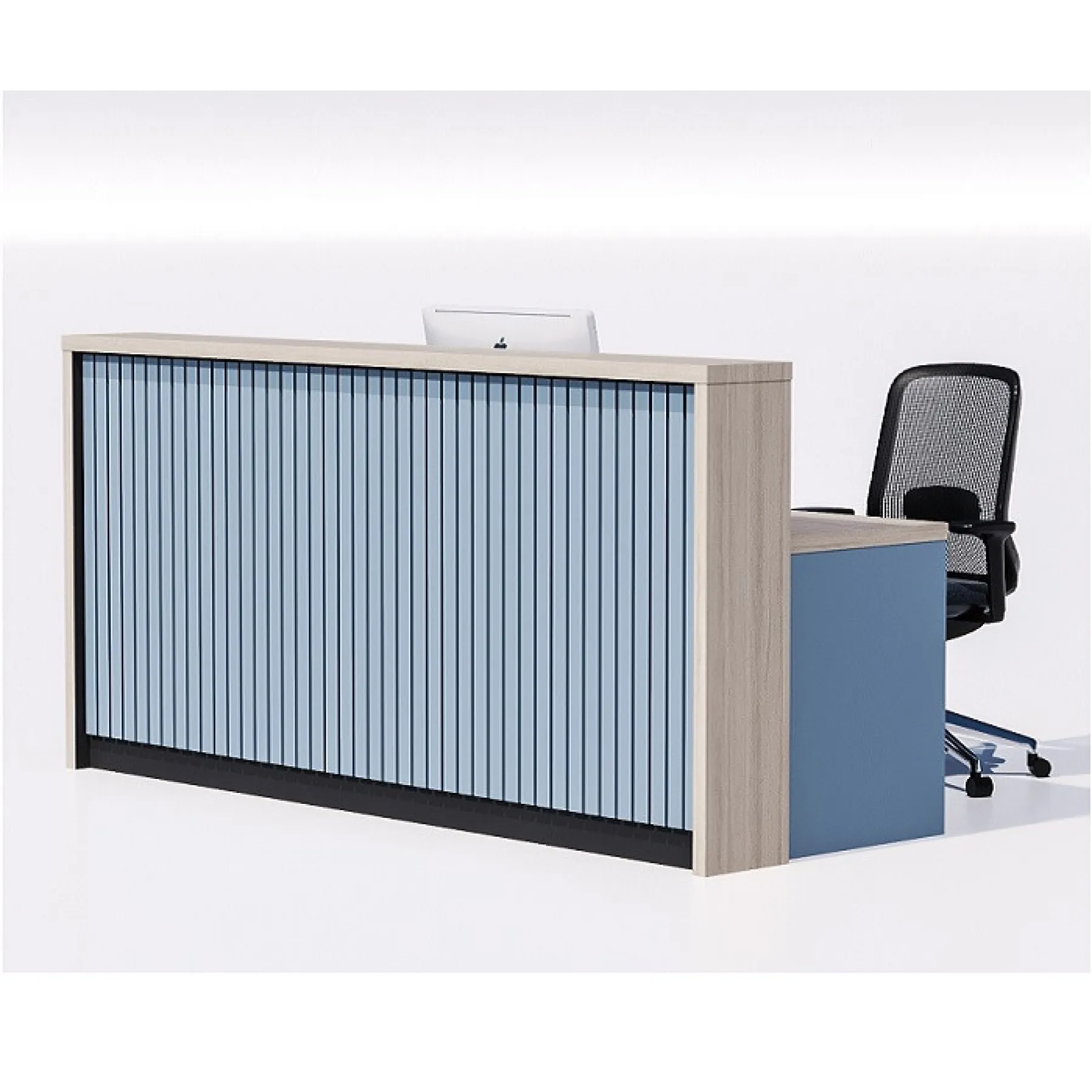 LOF Direct Stave Compact Reception Desk Clarke Rendall Light Blue