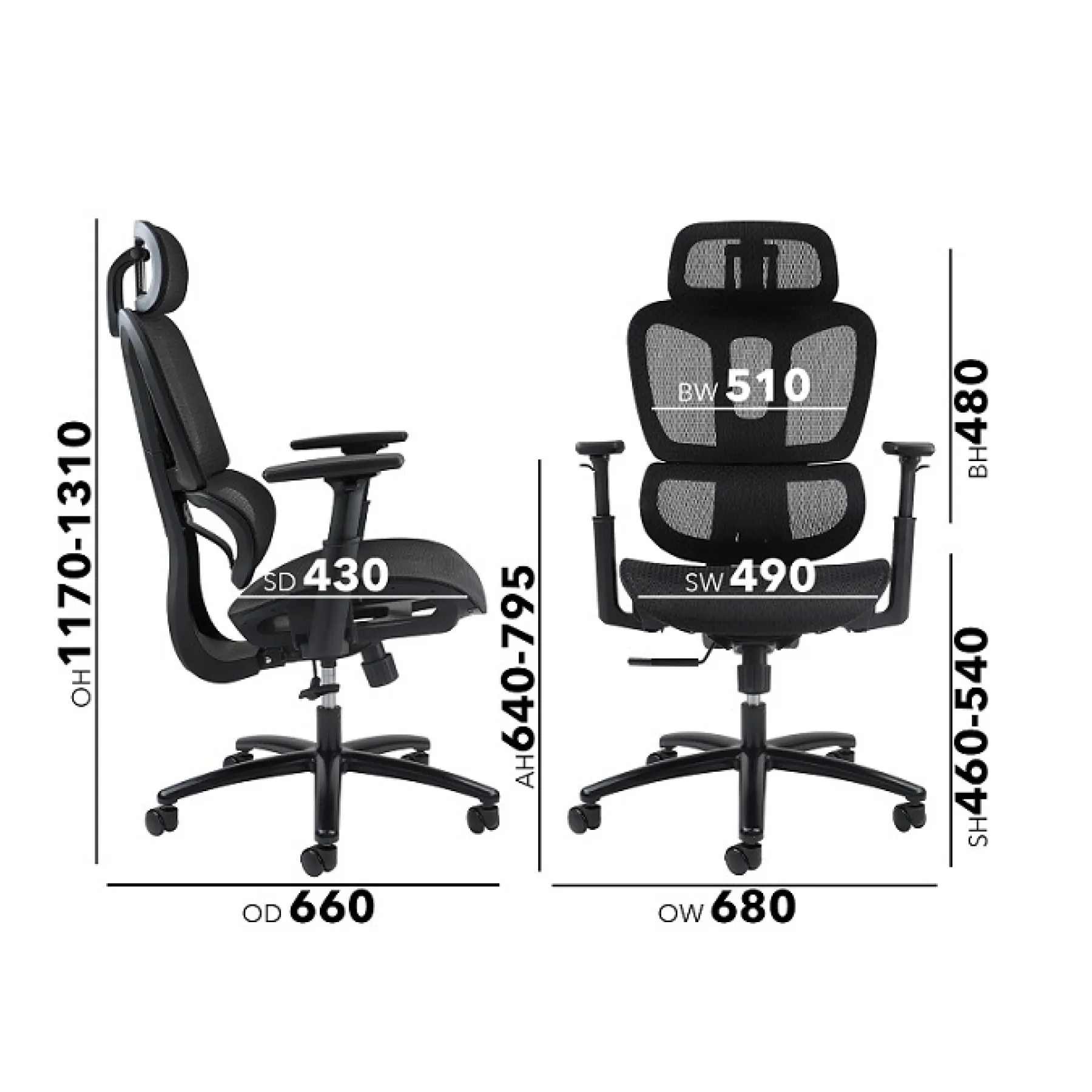 LOF Direct Dams Zala Chair ZAL300 T1 Dims