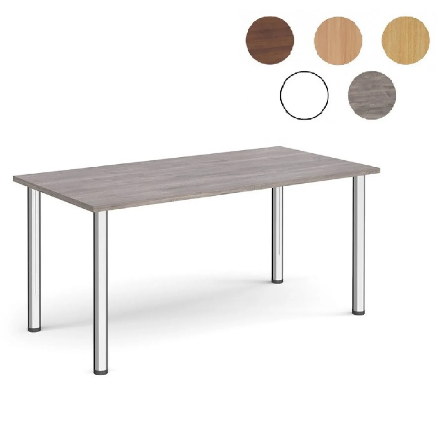 LOF Direct Dams Radial Leg Table Grey Oak Chrome Finishes