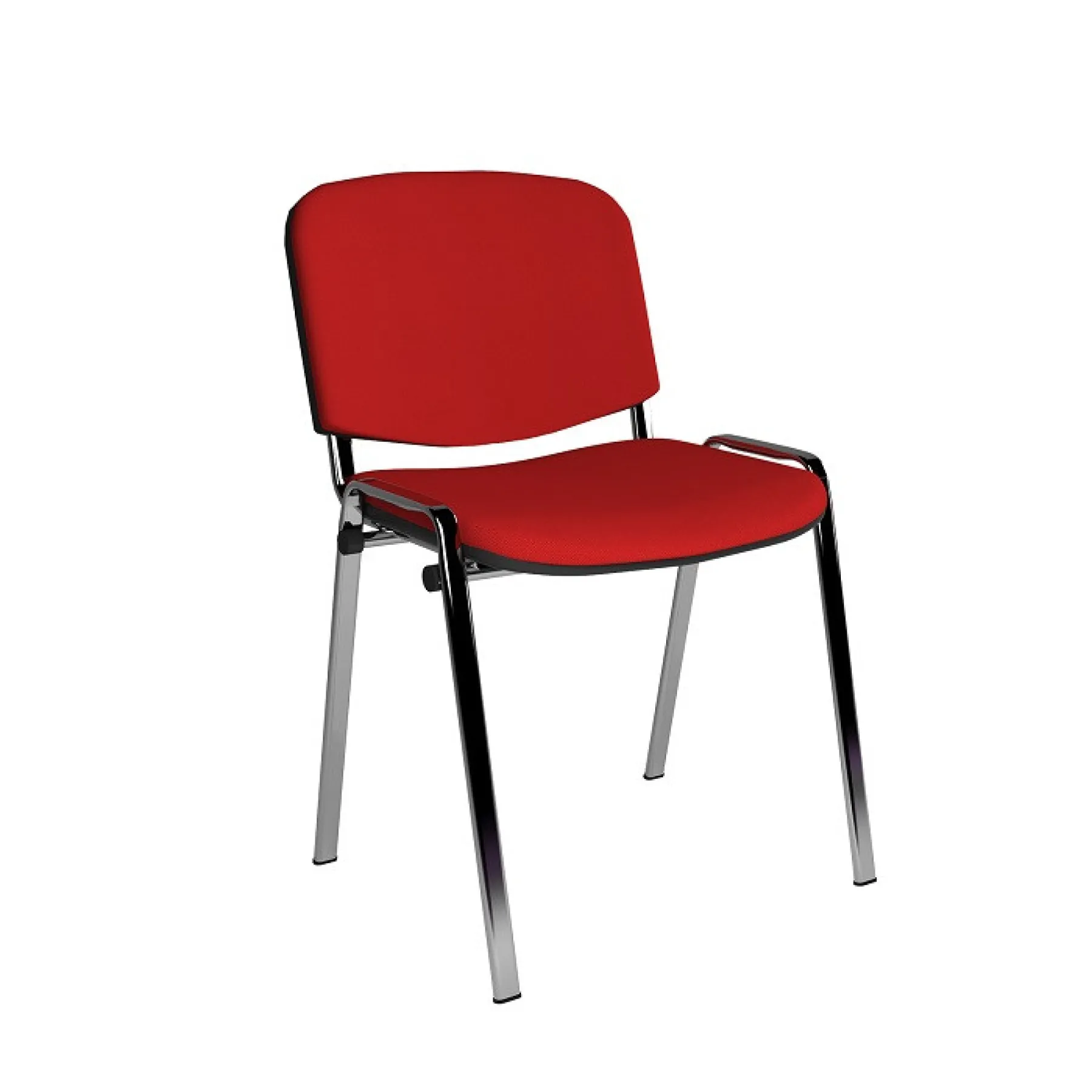 LOF Direct Dams Taurus Fabric Meeting Chairs Chrome Red TAU40005 R