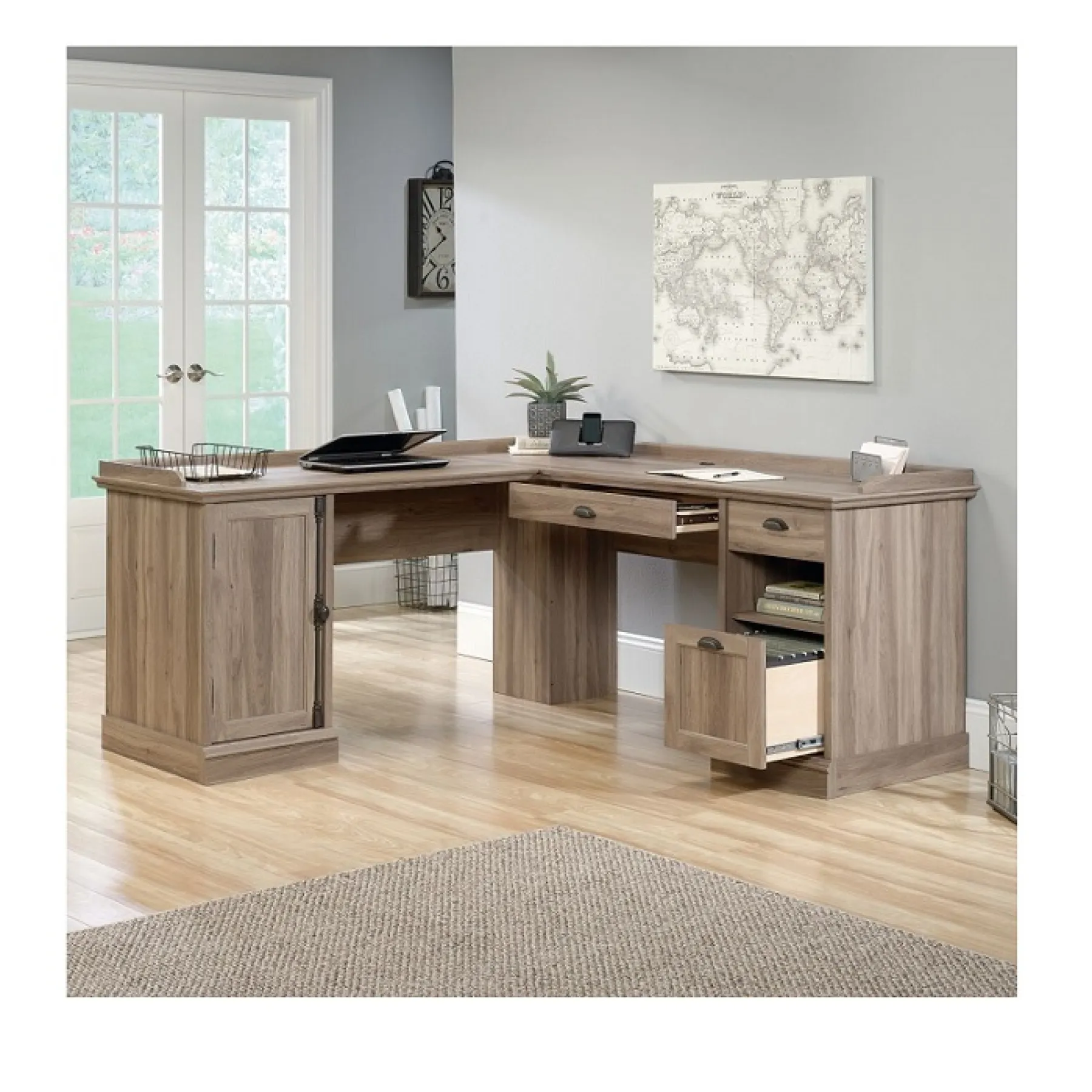 LOF Direct Teknik Barrister Home L Shaped Desk 5418270 2