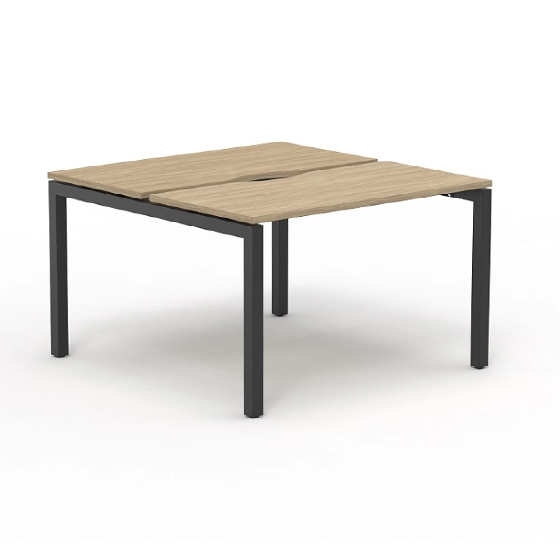 LOF Direct SYSTM Back to Back Scoop Back Desk DBD Oak Black