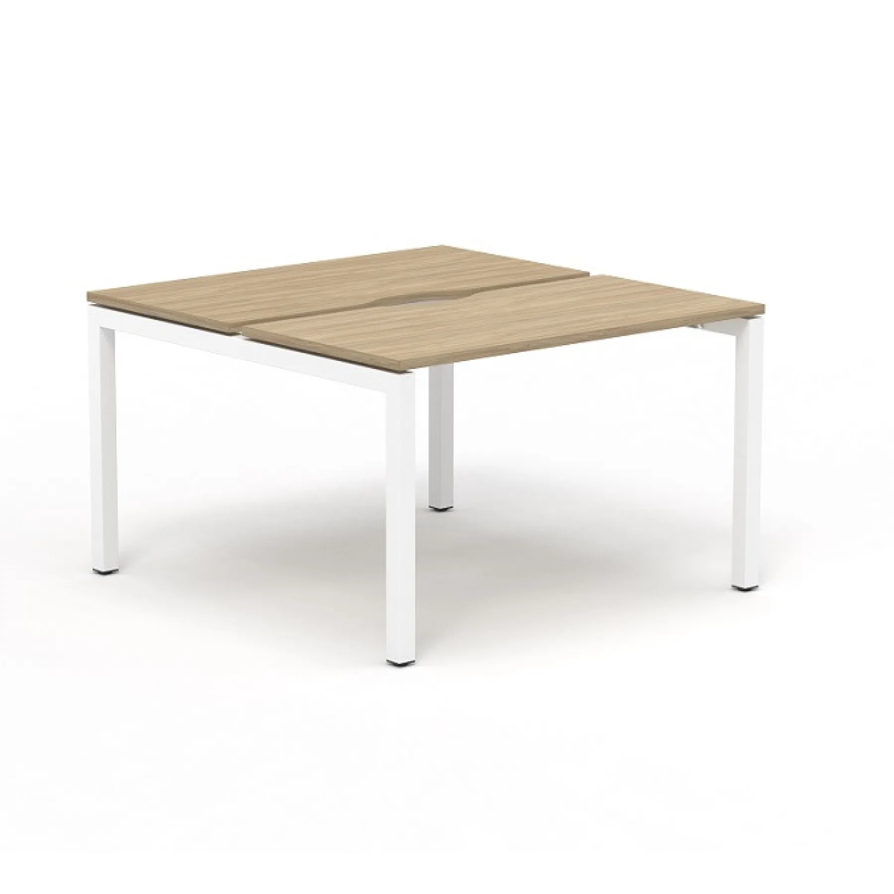 LOF Direct SYSTM Back to Back Scoop Back Desk DBD Oak White