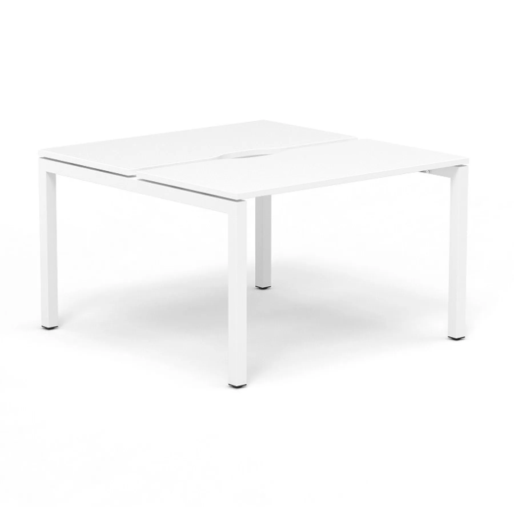 LOF Direct SYSTM Back to Back Scoop Back Desk DBD White White