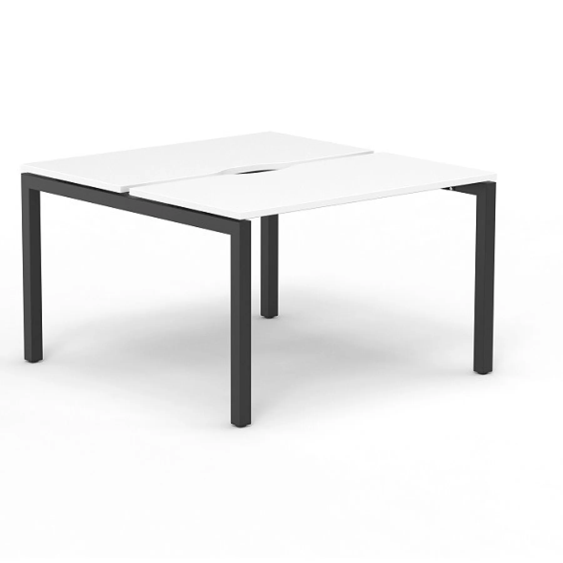 LOF Direct SYSTM Back to Back Scoop Back Desk DBD White Black