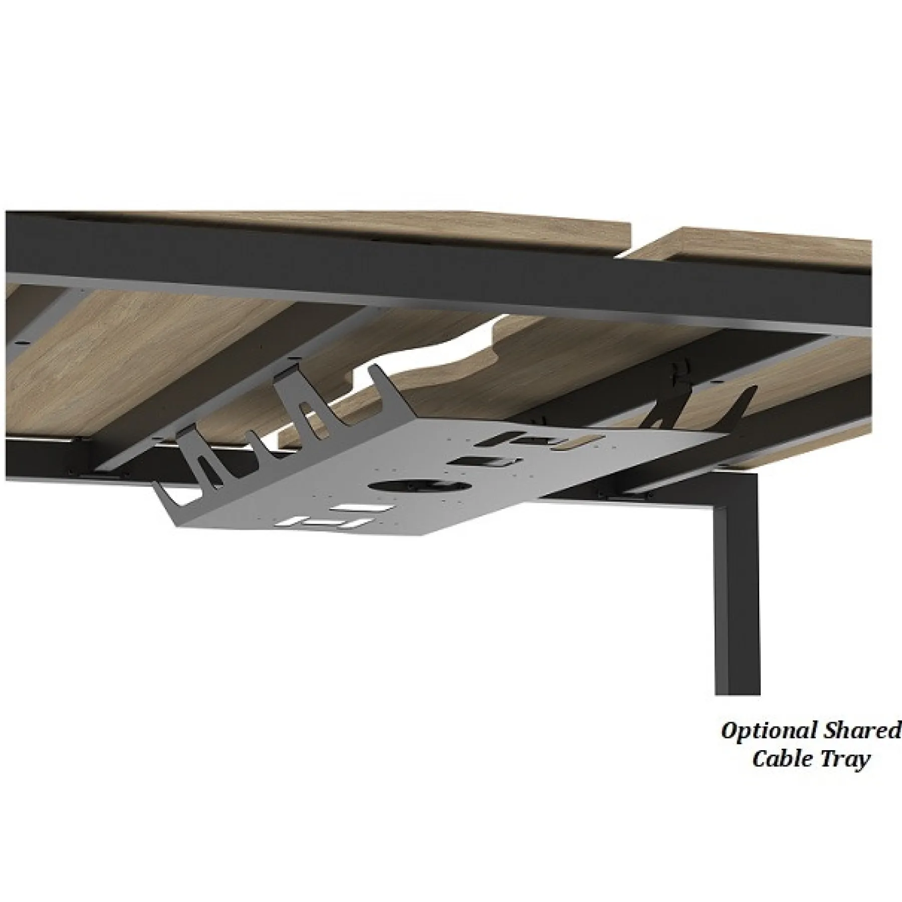 LOF Direct SYSTM Bench Desks Shared Cable Tray DSCT Note2