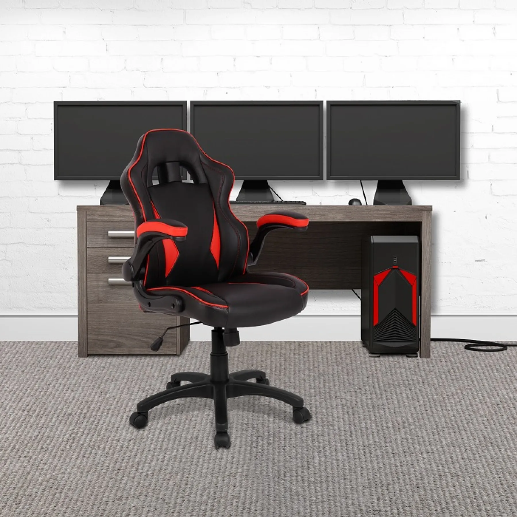 LOF Direct Nautilus Predator Gaming Chair Red Black BCP H600 BK RD