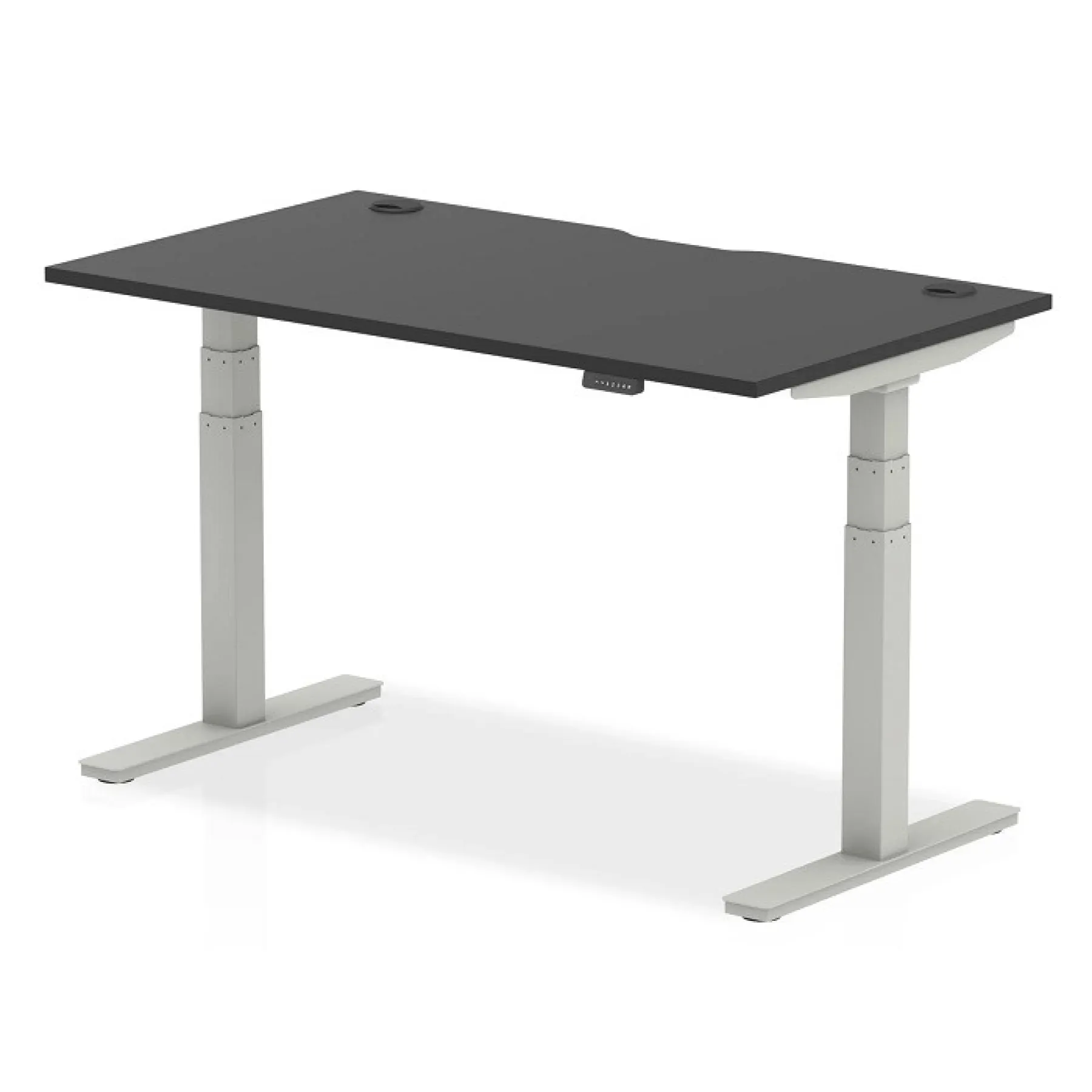 LOF Direct Air Height Adjustable Desk Black Silver Frame