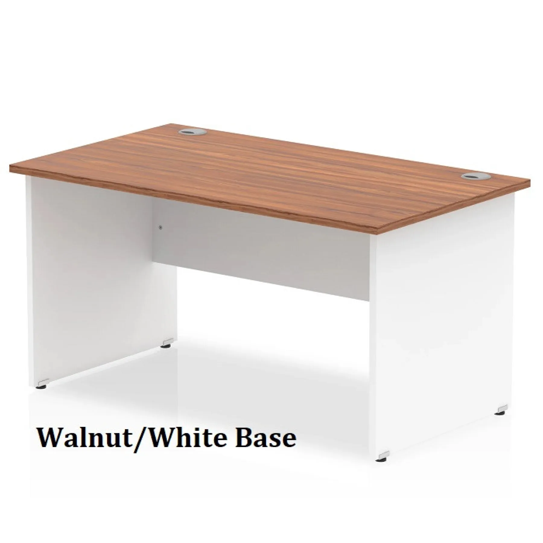 LOF Direct Dynamic Impulse Desk Panel Ended Walnut White Base