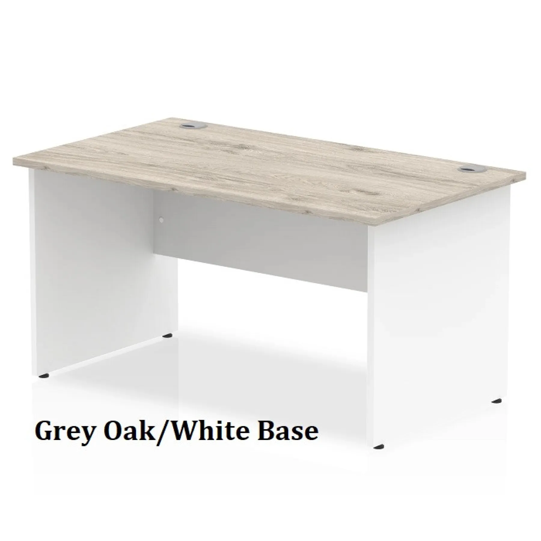 LOF Direct Dynamic Impulse Desk Panel Ended Grey Oak White Base