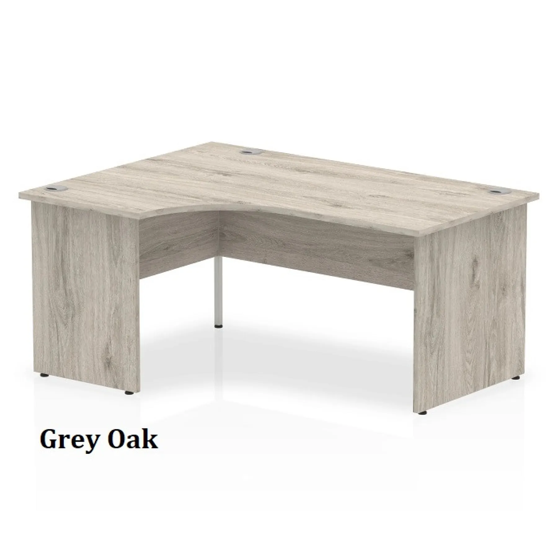LOF Direct Dynamic Impulse Panel Ended Crescent Desk Grey Oak