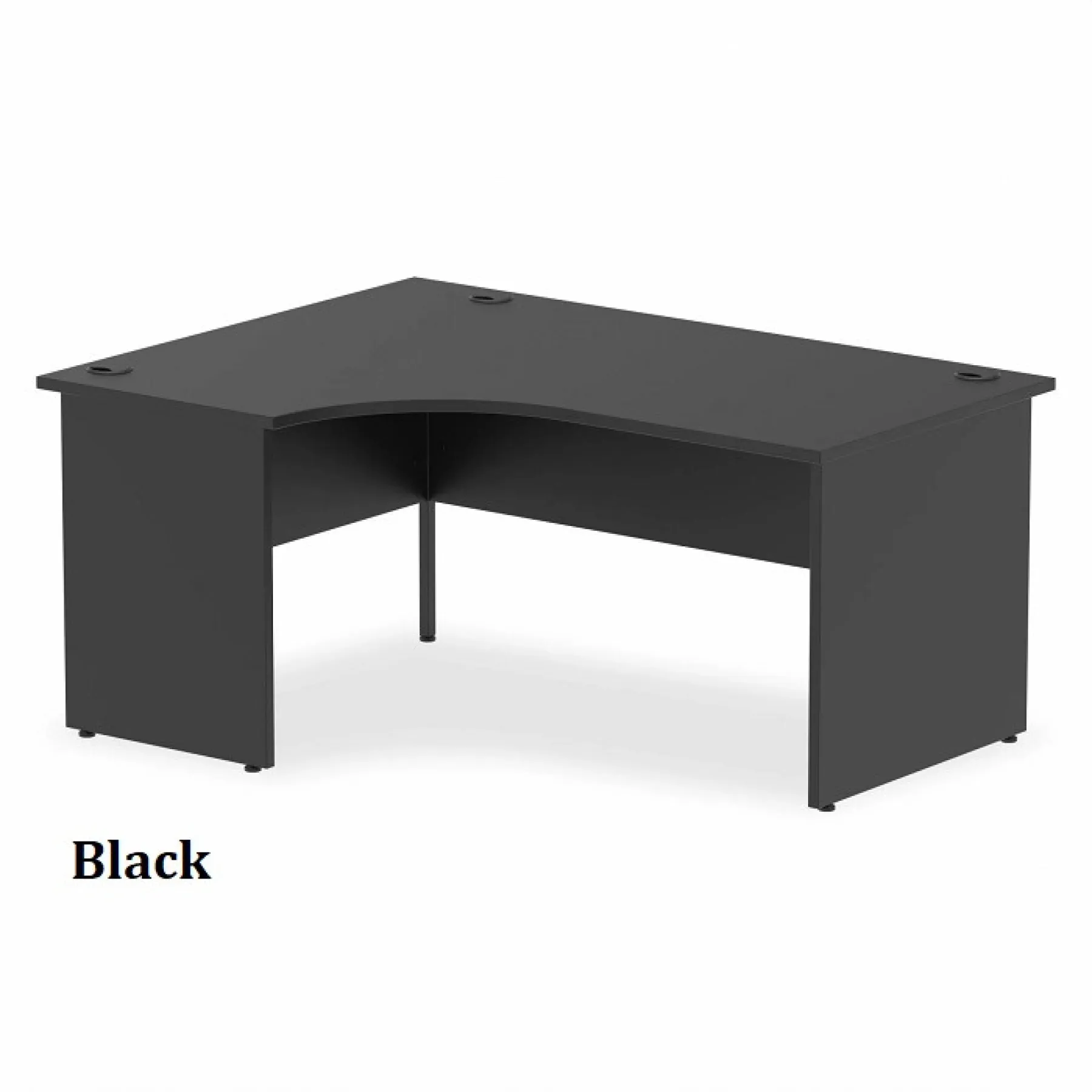 LOF Direct Dynamic Impulse Panel Ended Crescent Desk Black