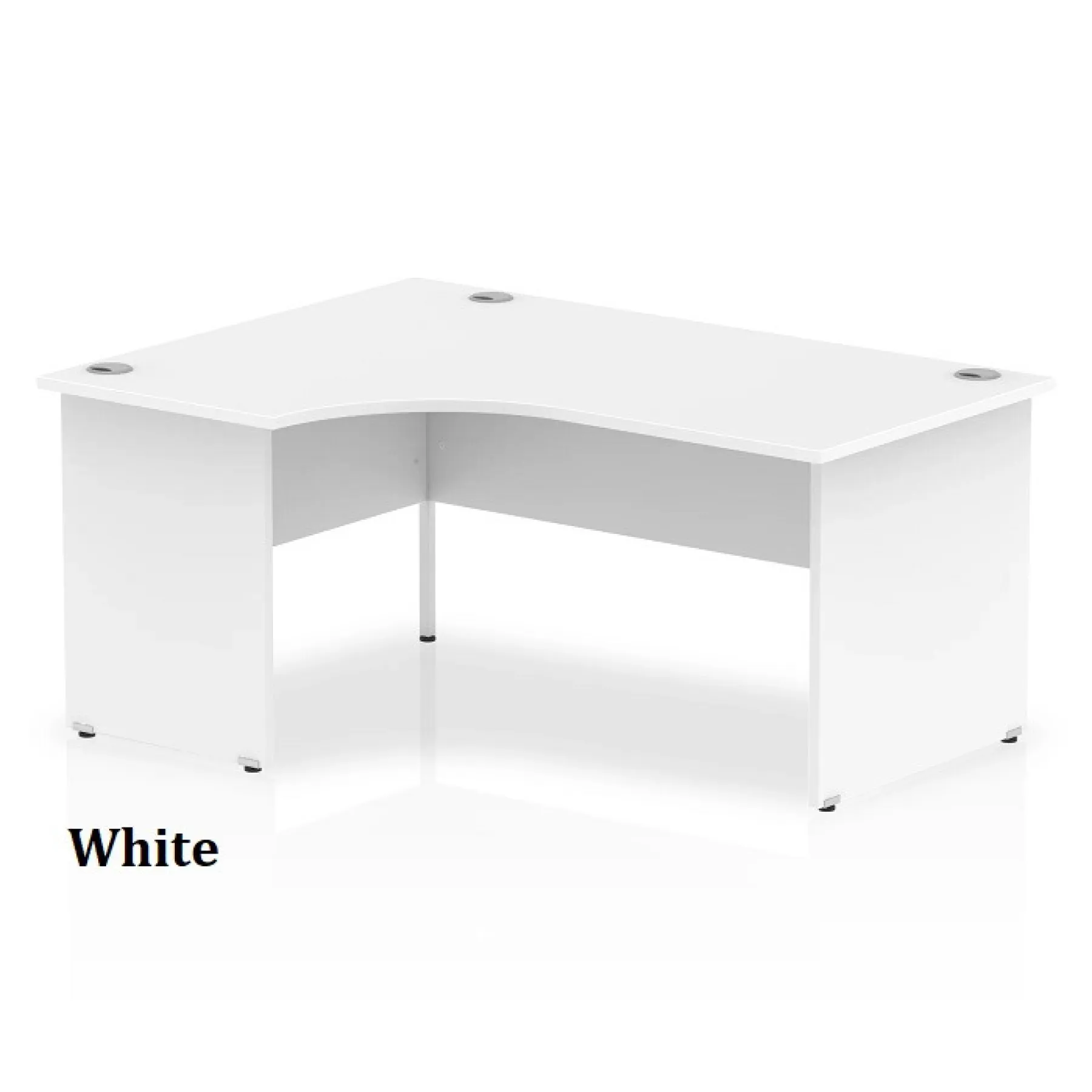 LOF Direct Dynamic Impulse Panel Ended Crescent Desk White