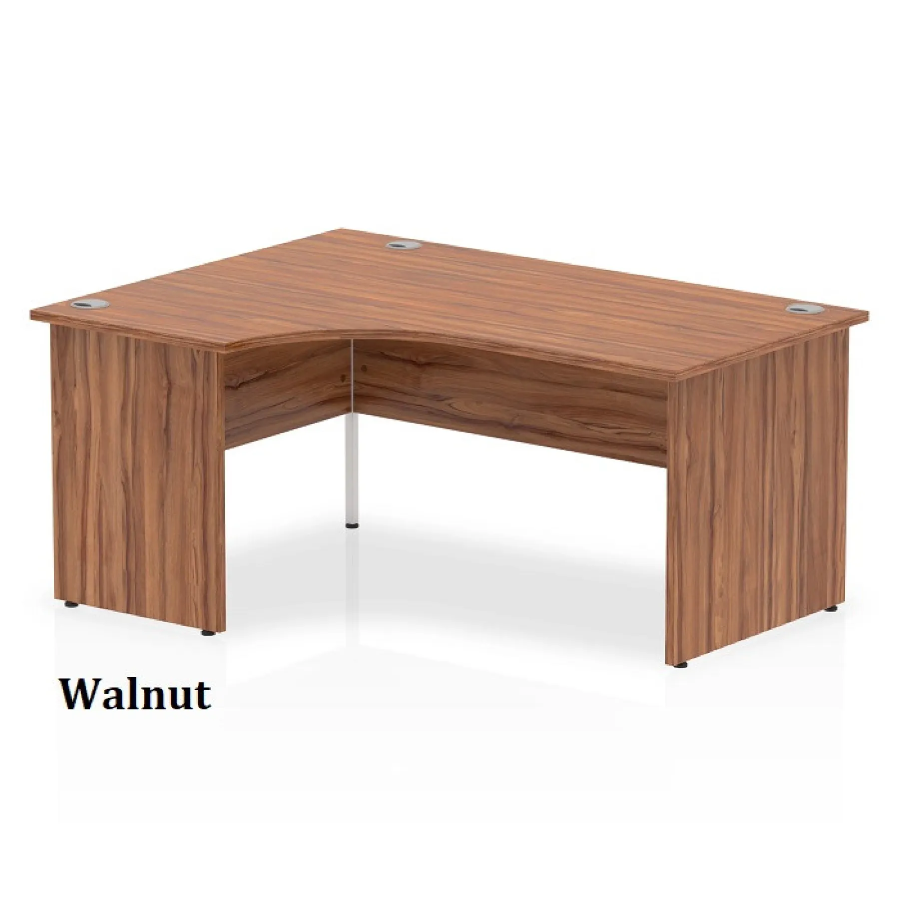 LOF Direct Dynamic Impulse Panel Ended Crescent Desk Walnut