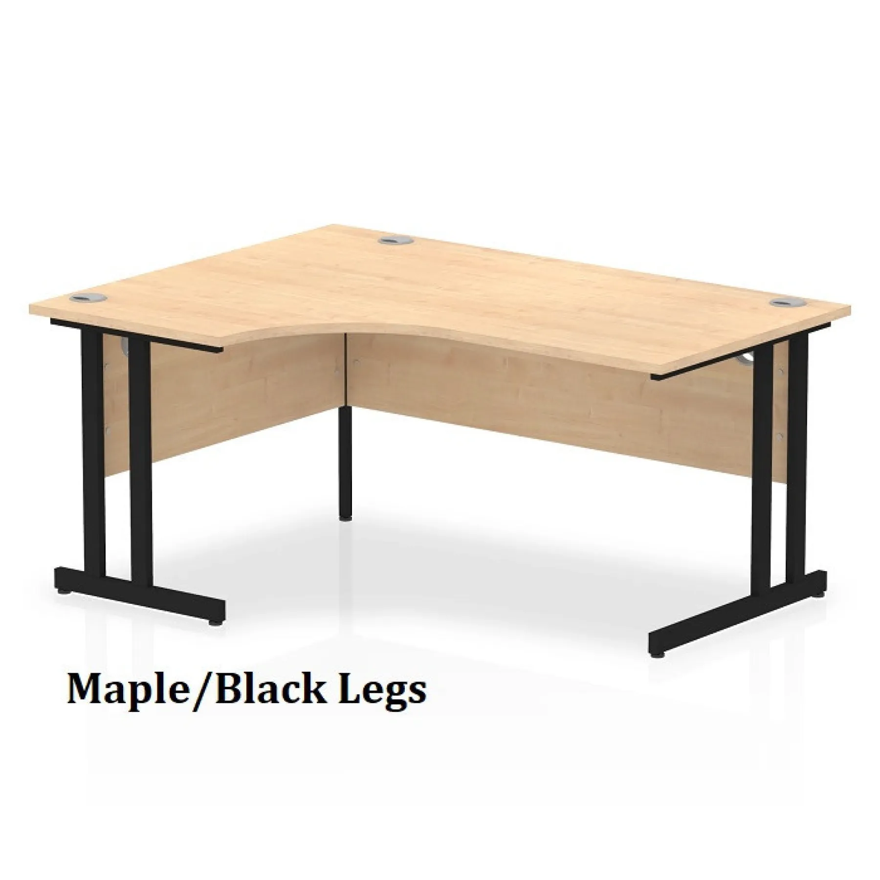 LOF Direct Dynamic Impulse Cantilever Crescent Desks Maple Black Legs