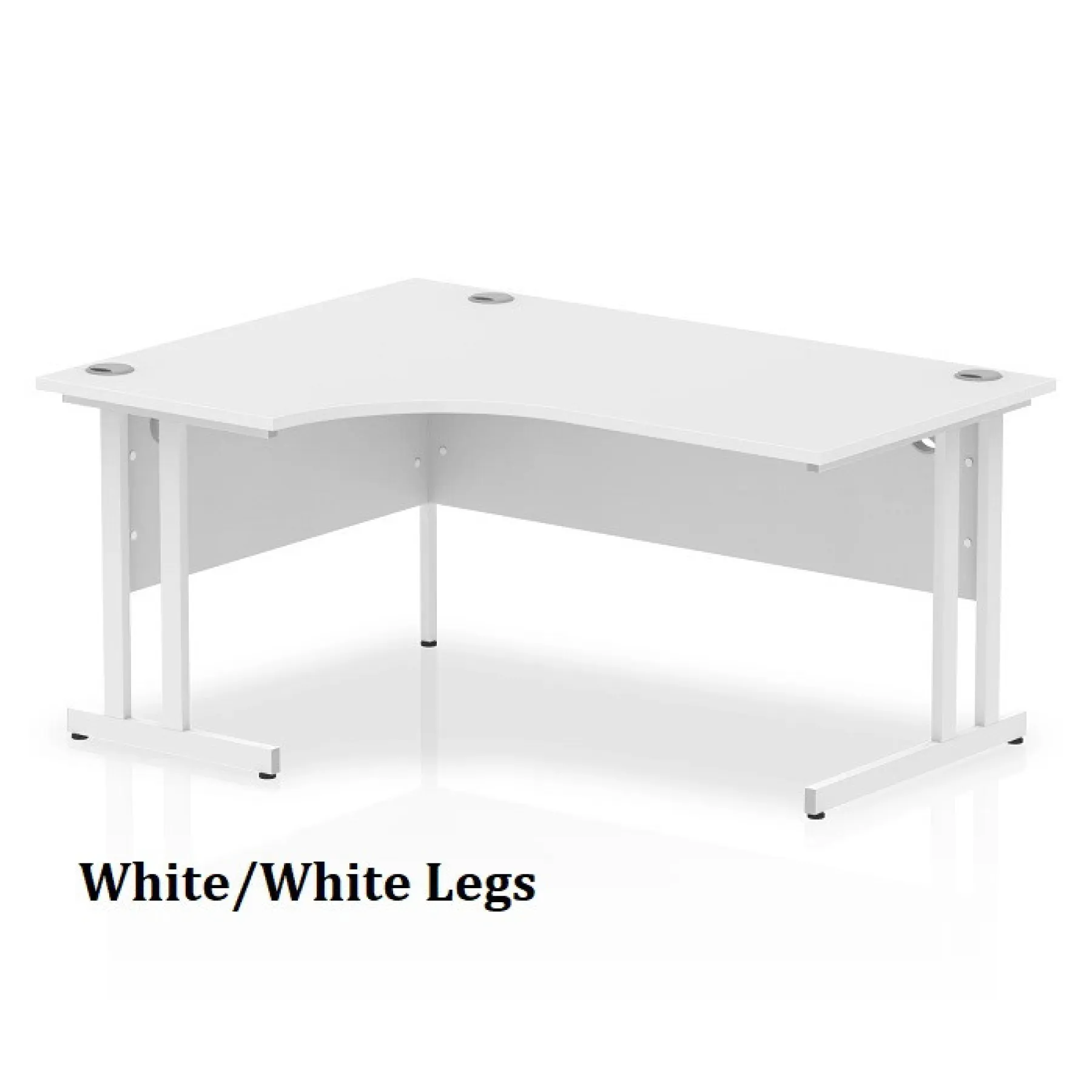 LOF Direct Dynamic Impulse Cantilever Crescent Desks White White Legs
