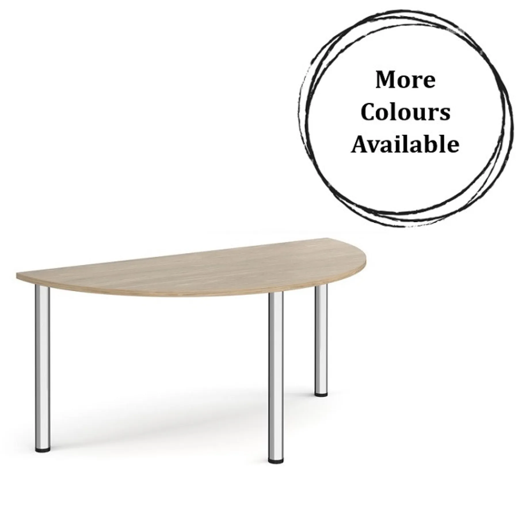 LOF Direct Dams Radial Leg Tables Barcelona Walnut More Colours Semi Circular 2