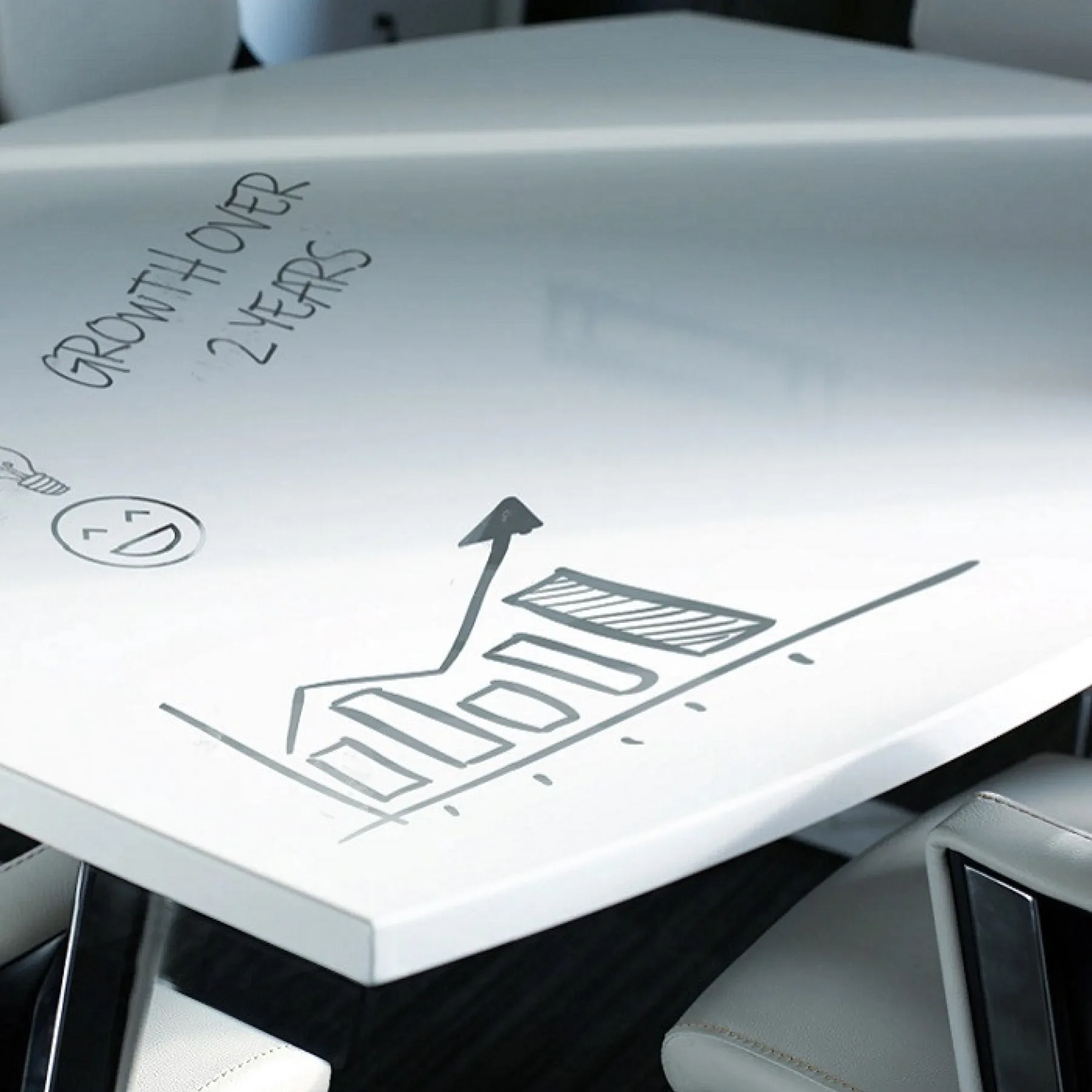LOF Direct Dynamic High Gloss Boardroom Table Writeable
