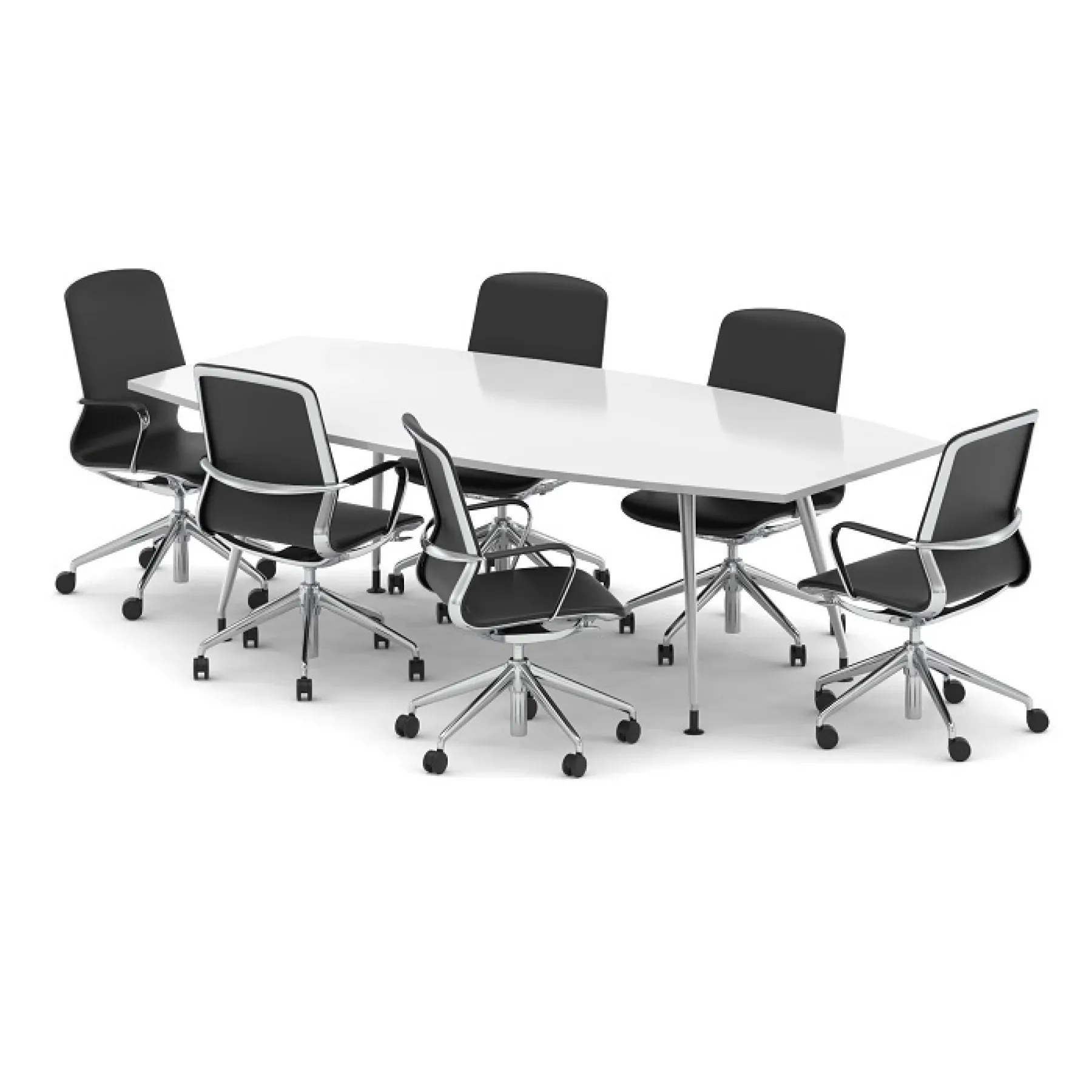 LOF Direct Dynamic High Gloss Boardroom Table White With Lucia Chairs BUND1438 6