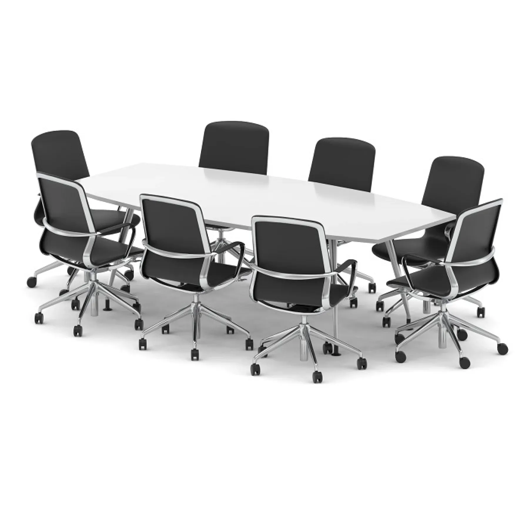 LOF Direct Dynamic High Gloss Boardroom Table White With Lucia Chairs BUND1438 8
