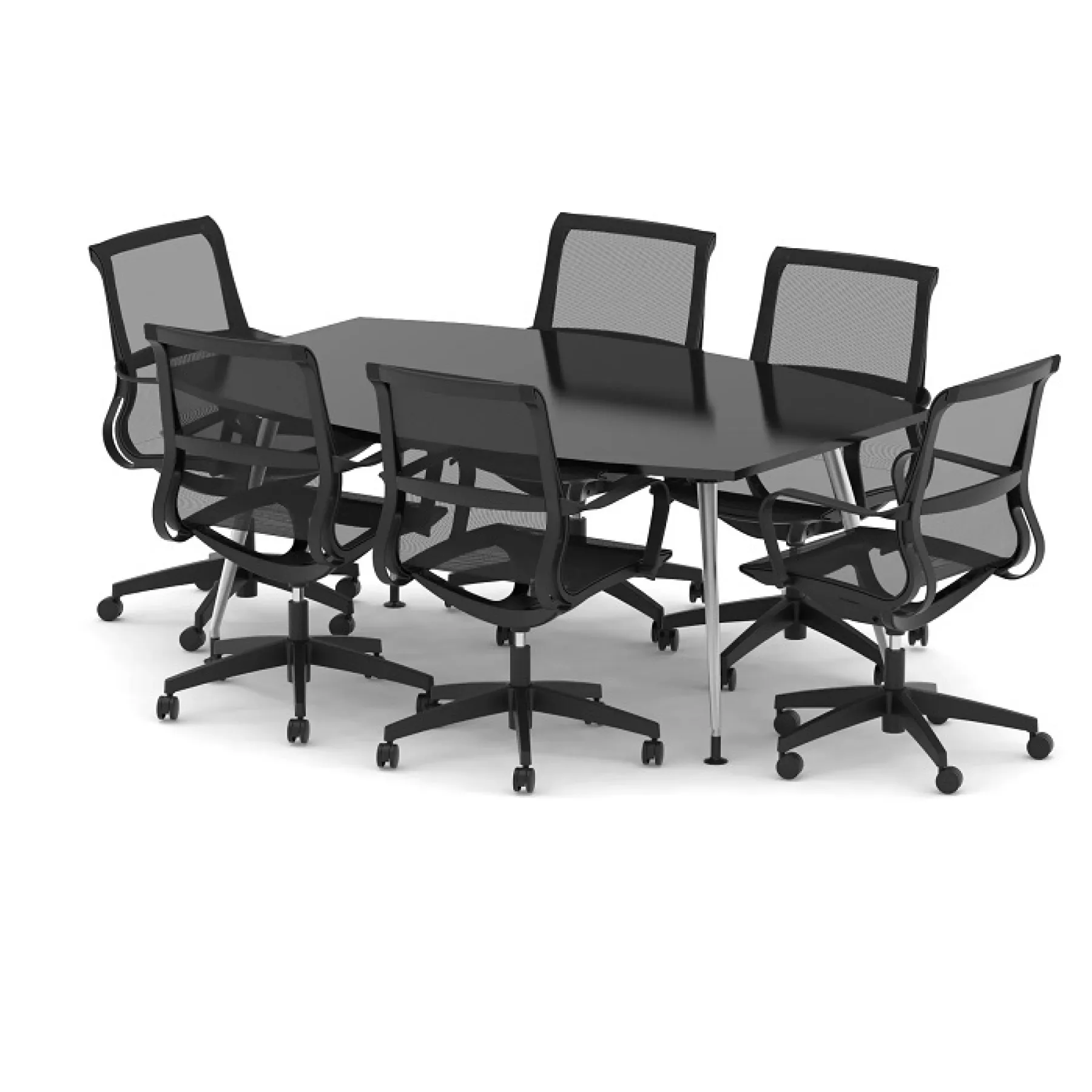 LOF Direct Dynamic High Gloss Boardroom Table Black 1800mm 6