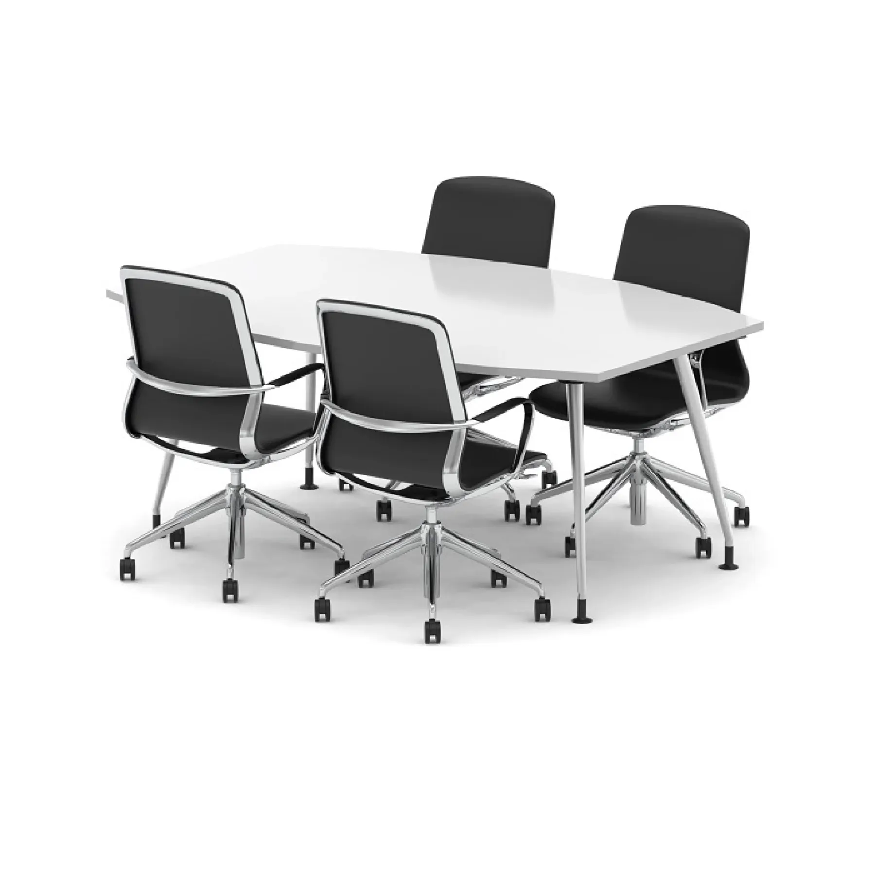 LOF Direct Dynamic High Gloss Boardroom Table White 1800mm 4 Lucia