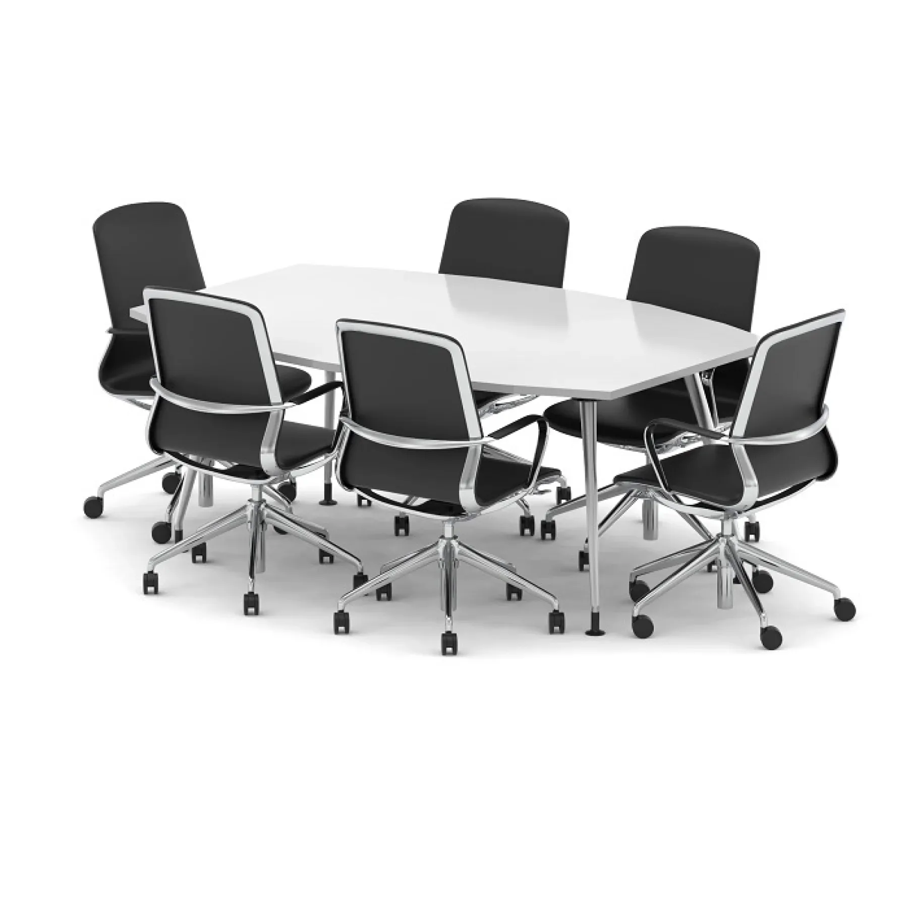 LOF Direct Dynamic High Gloss Boardroom Table White 1800mm 6 Lucia