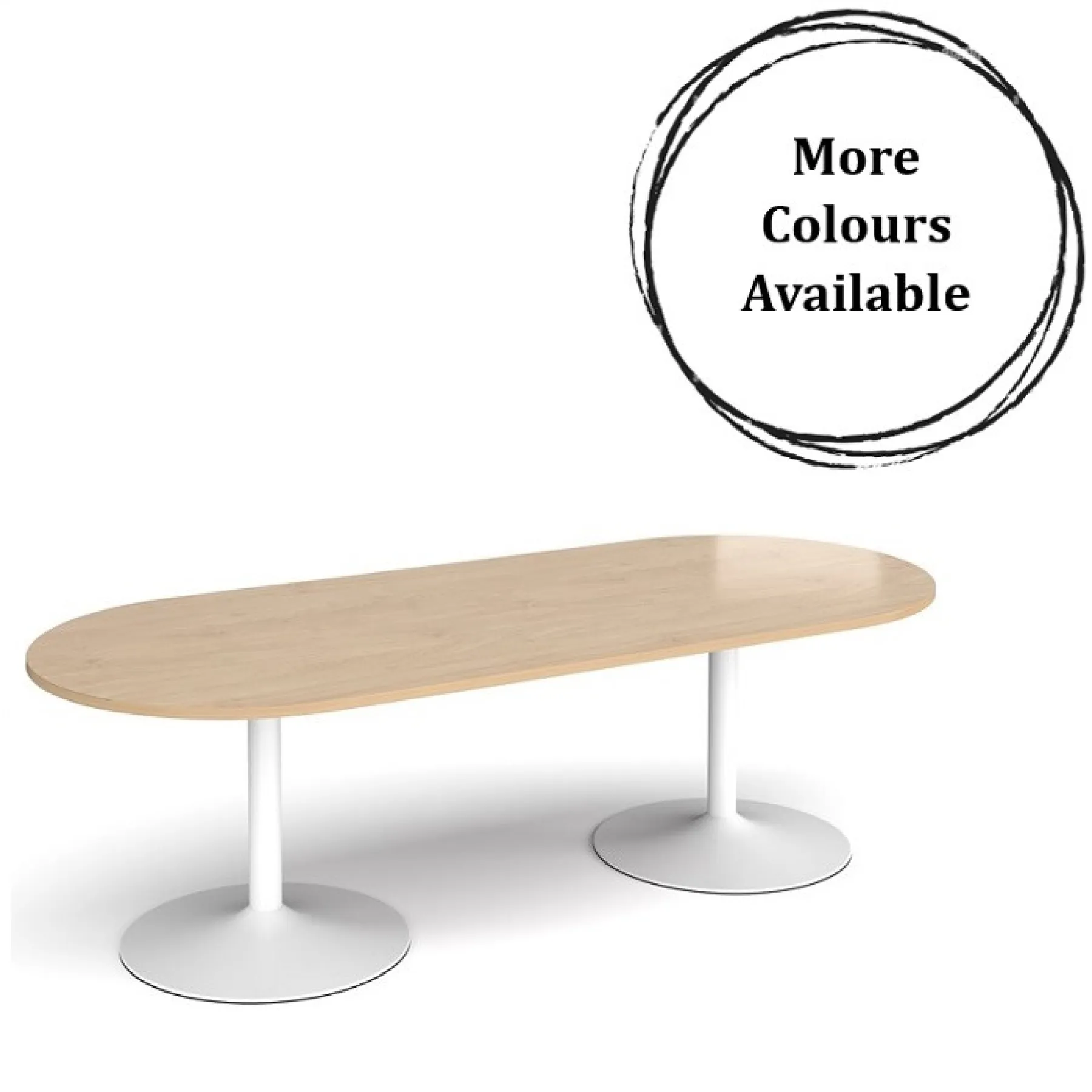 LOF Direct Dams Trumpet Base Radial End Meeting Tables TB24 Kendal Oak MCA