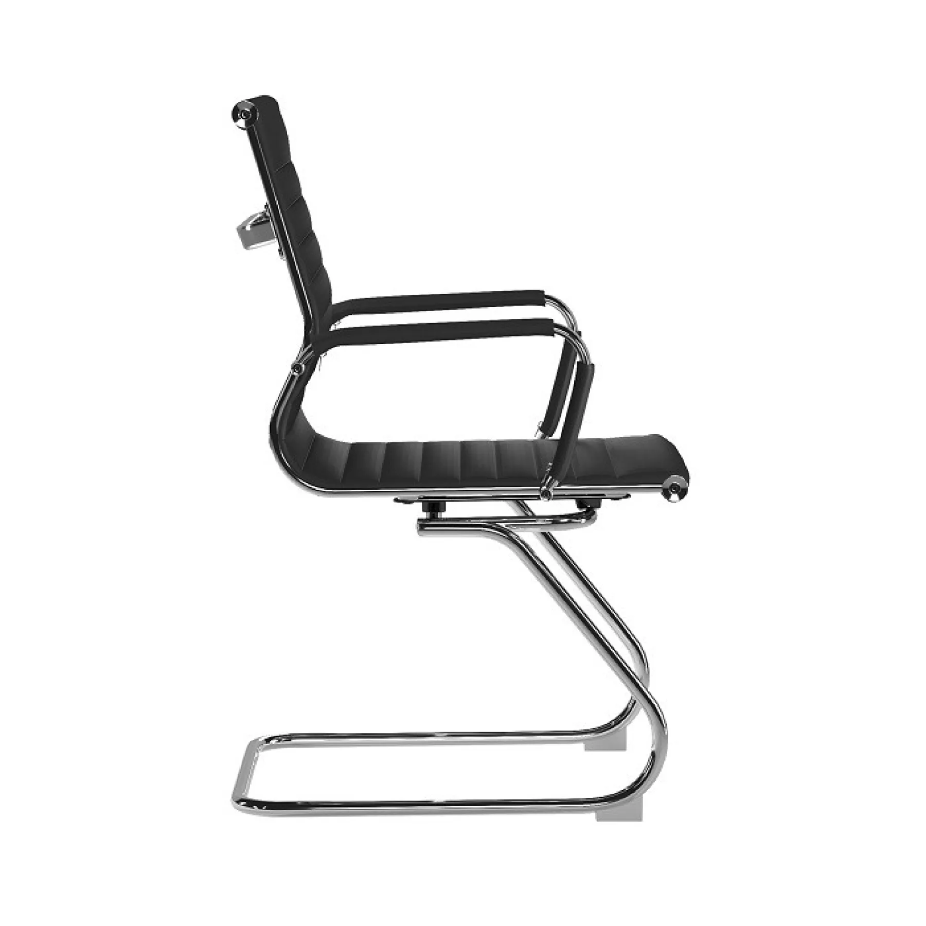 LOF Direct Nautilus Aura Medium Back Meeting Chair Black BCL 8003 AV BK Side