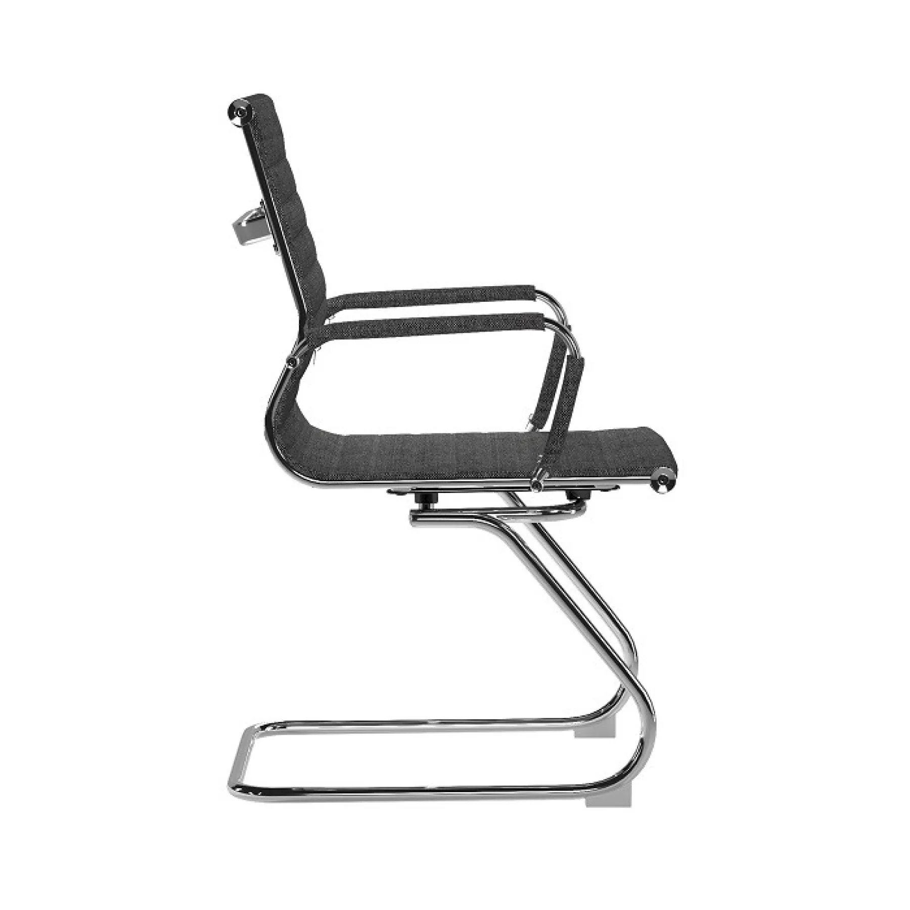 LOF Direct Nautilus Aura Medium Back Meeting Chair Fabric Black BCF 8003 AV BGF Side