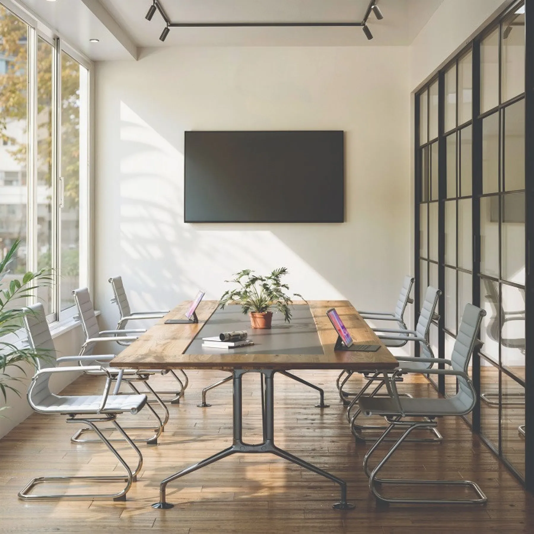 LOF Direct Nautilus Aura Medium Back Meeting Chair Fabric Grey BCF 8003 AV GY Roomset