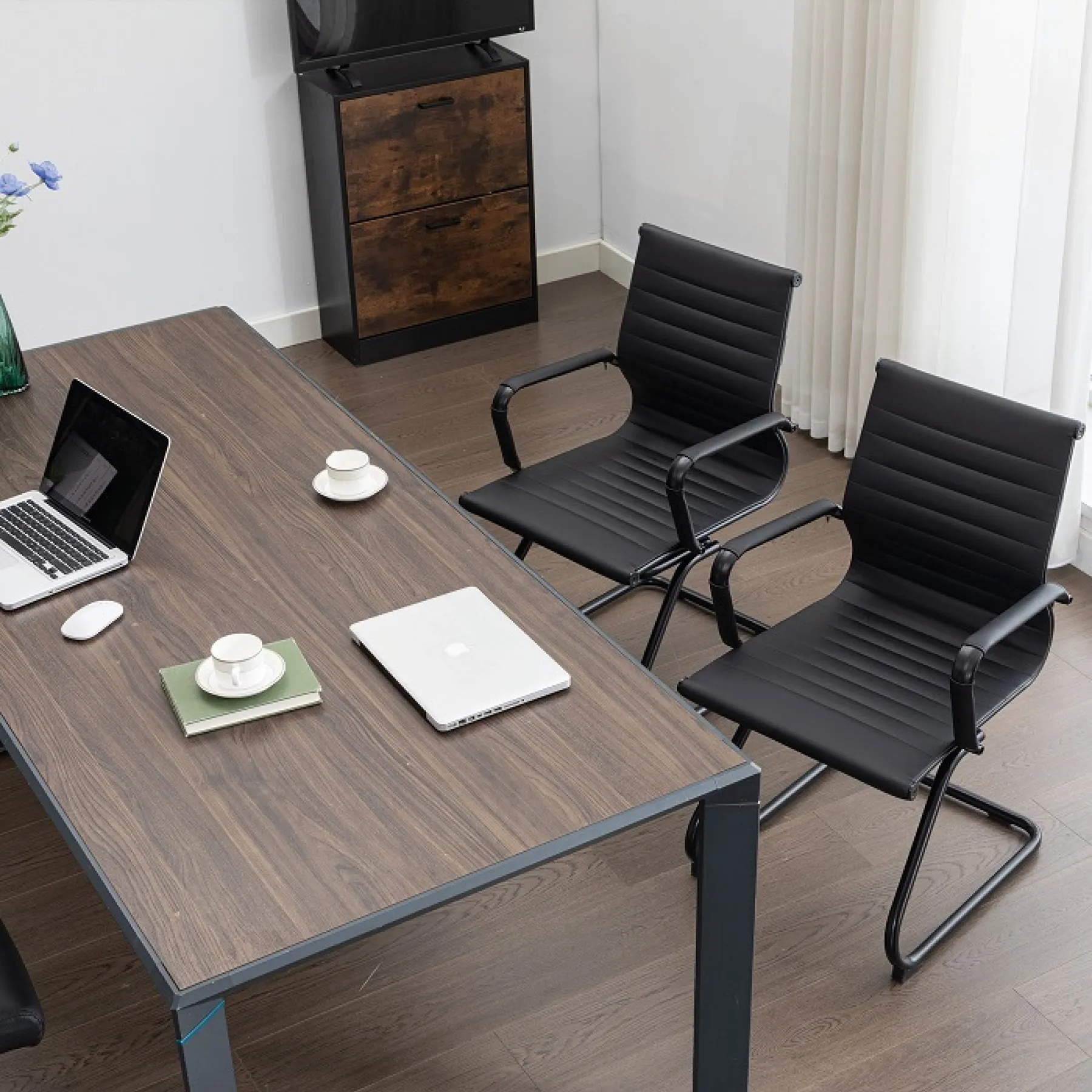 LOF Direct Nautilus Aura Medium Back Meeting Chair Black Frame BCL 8003 AV BK BK RS2