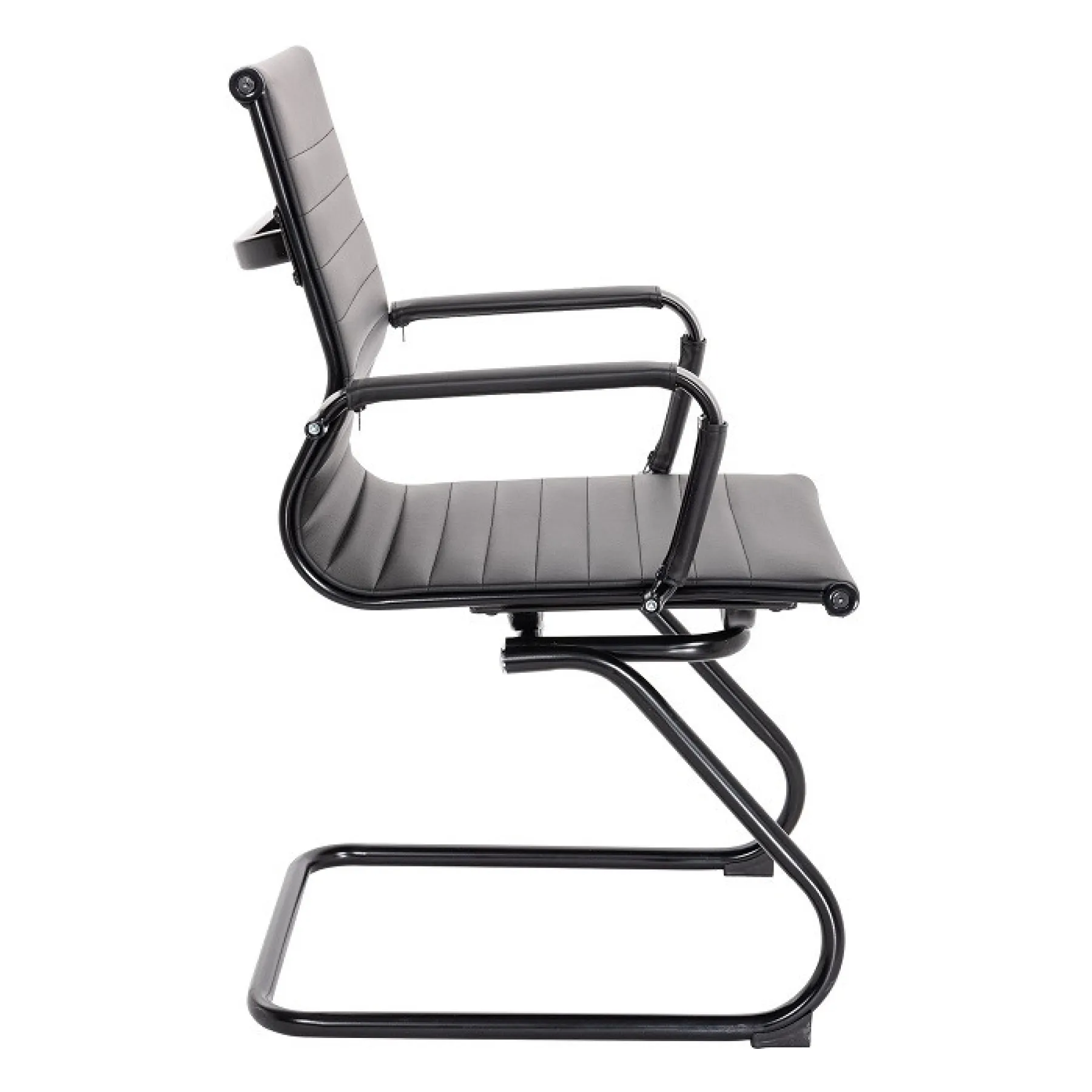 LOF Direct Nautilus Aura Medium Back Meeting Chair Black Frame BCL 8003 AV BK BK Side