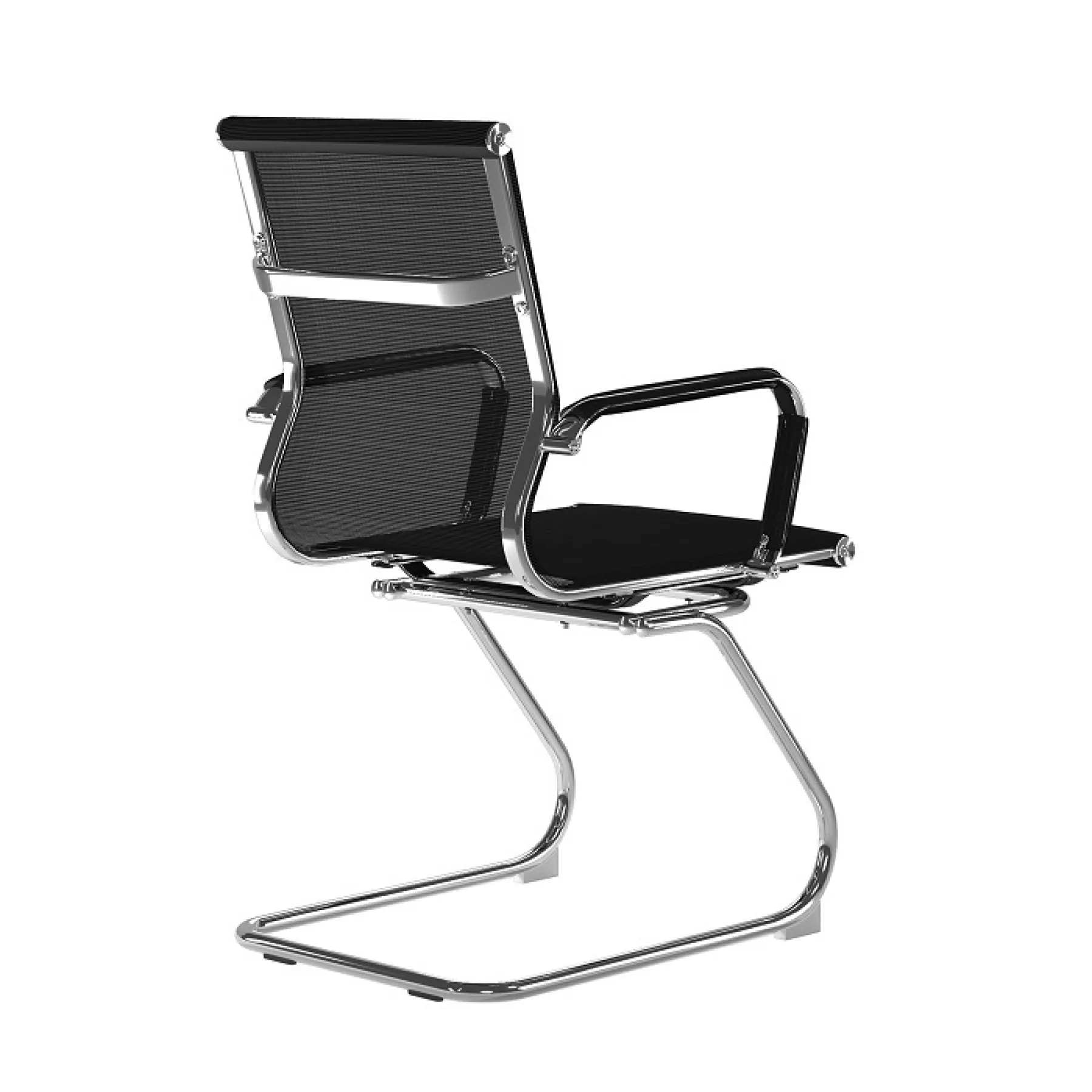 LOF Direct Nautilus Aura Mesh Medium Back Meeting Chair BCM 8003 AV BK Rear