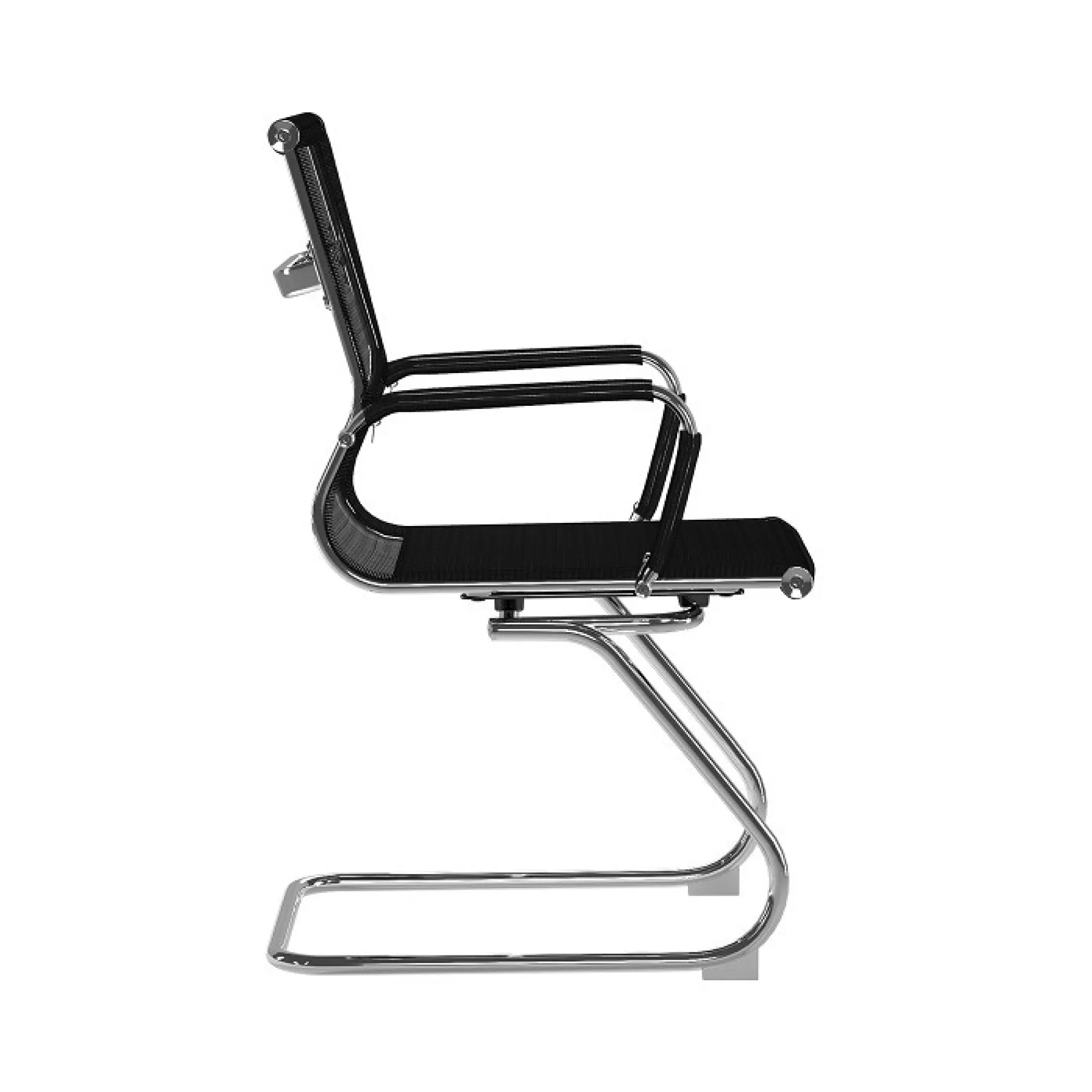 LOF Direct Nautilus Aura Mesh Medium Back Meeting Chair BCM 8003 AV BK Side