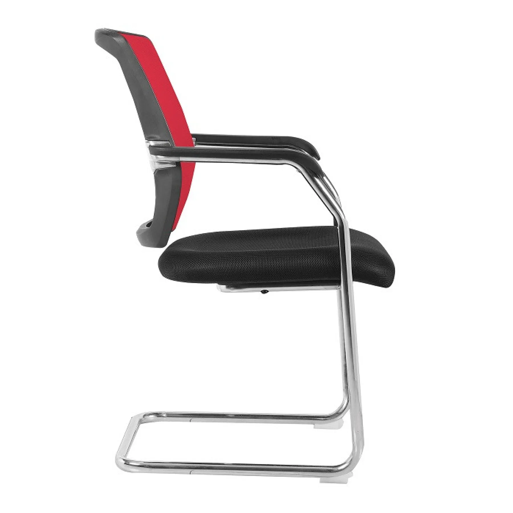 LOF Direct Nexus High Back Two Tone Mesh Visitors Chair Nautilus BCM K512 V RD Side