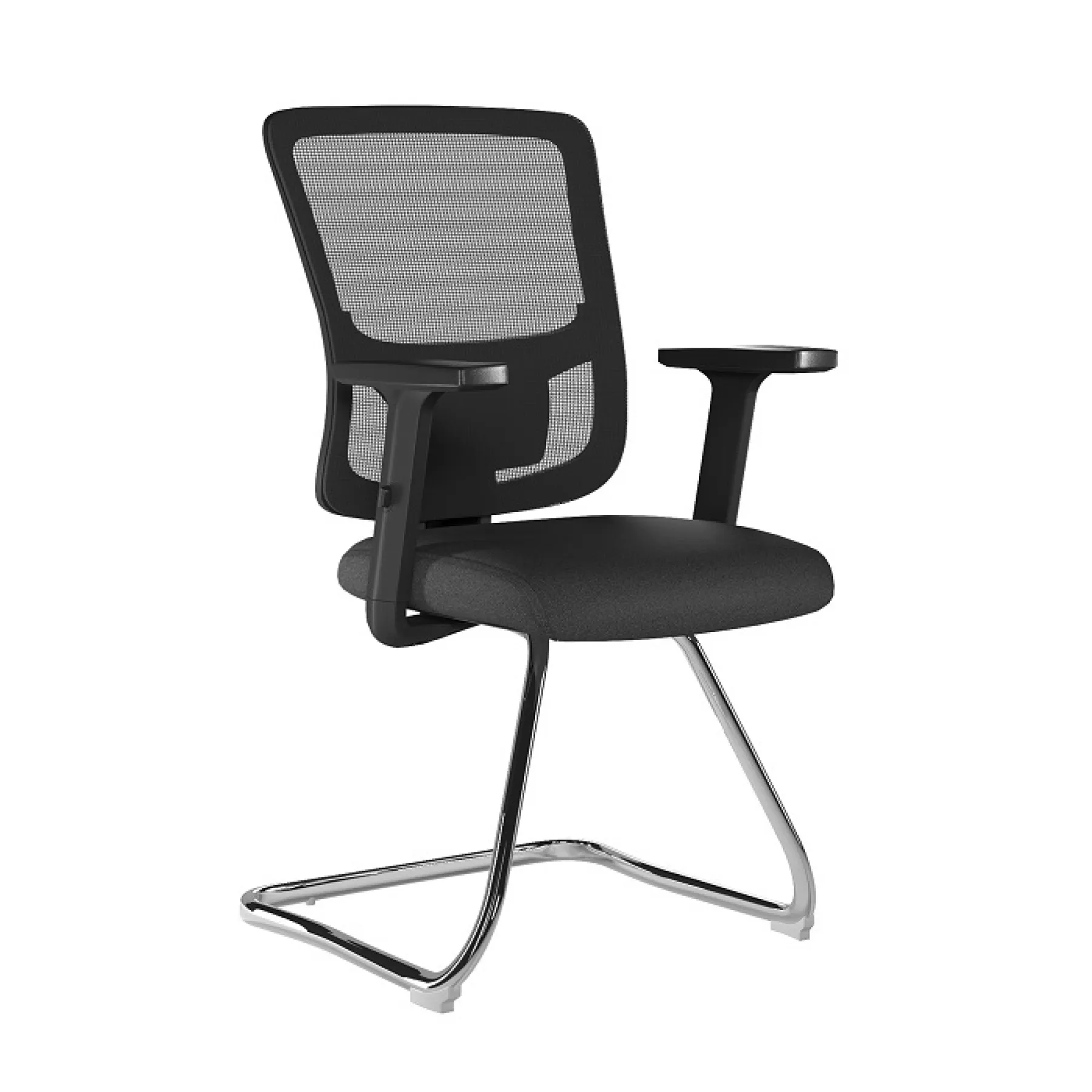 LOF Direct Barri Medium Back Mesh Visitor Chair BCM K610 V BK Nautilus
