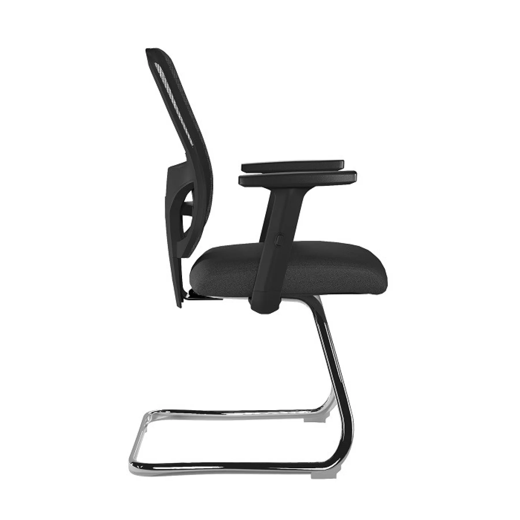 LOF Direct Barri Medium Back Mesh Visitor Chair BCM K610 V BK Nautilus Side