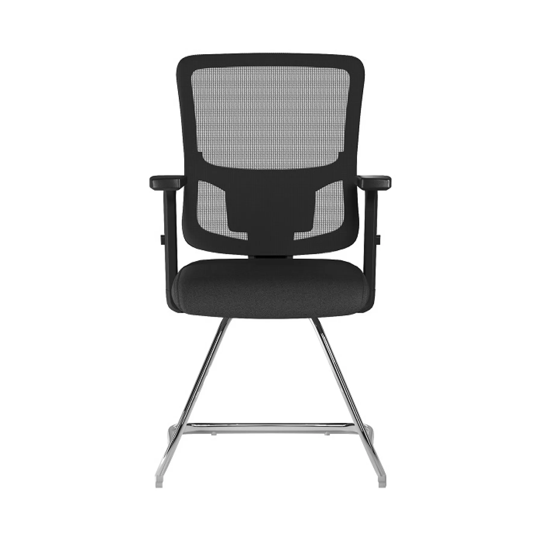 LOF Direct Barri Medium Back Mesh Visitor Chair BCM K610 V BK Nautilus Front