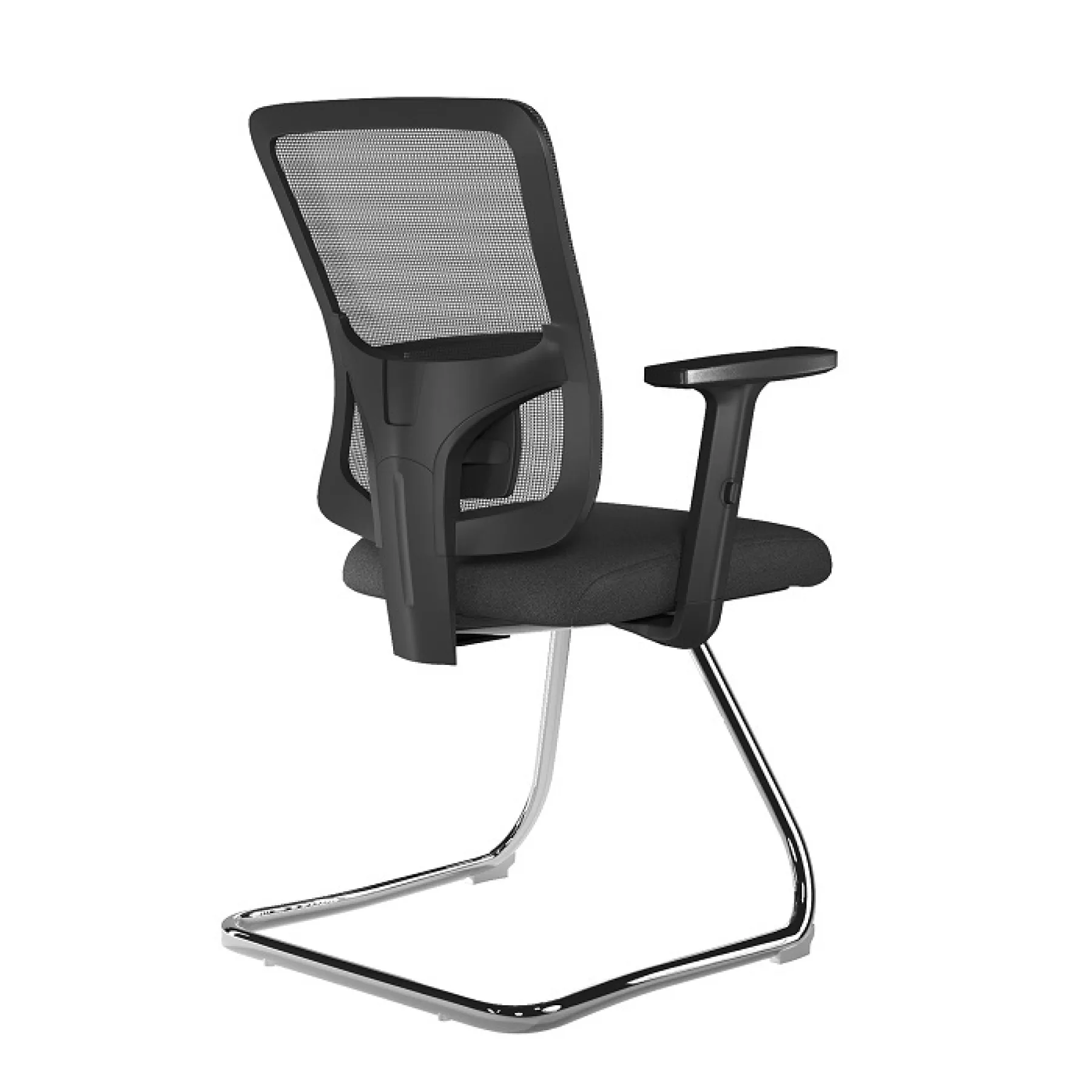 LOF Direct Barri Medium Back Mesh Visitor Chair BCM K610 V BK Nautilus Rear