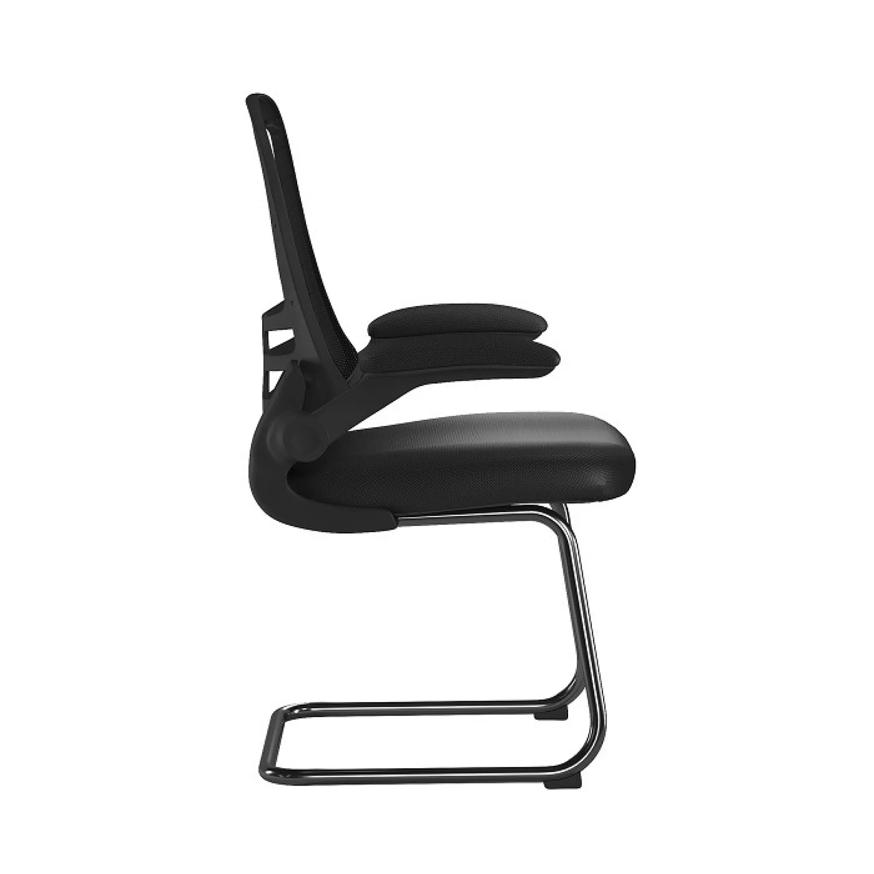 LOF Direct Luna Black Shell Visitors Chair Folding Arms BCM L1302 V BK Side